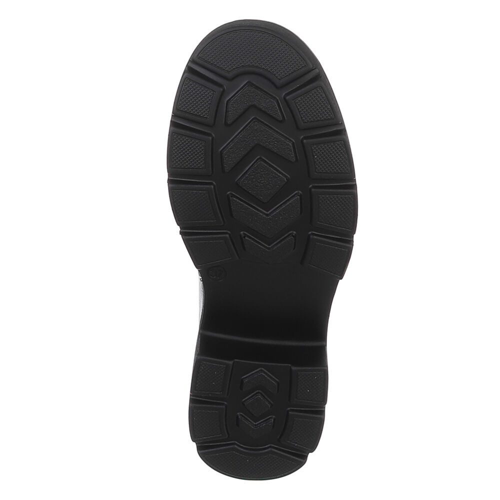 Ital-Design Elegante Damenstiefel mit bequemem Design für Alltag Plateaustiefel (91154478) Blockabsatz Stiefel in Schwarz