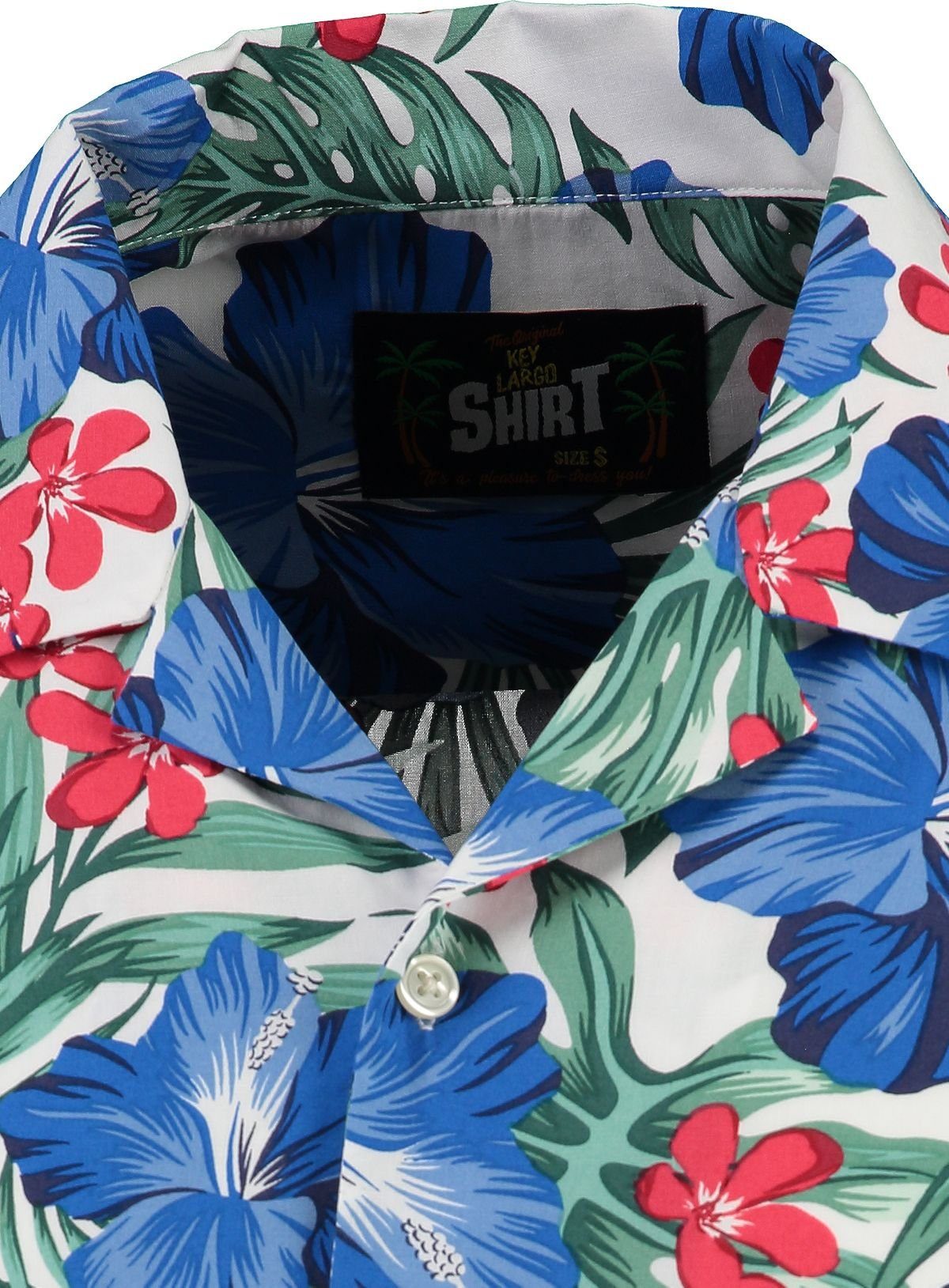 Key Largo Hawaiihemd Herren Hawaii Freizeit Hemd Curacao MSH00013 Regular Kurzarm Kentkragen Gemustert