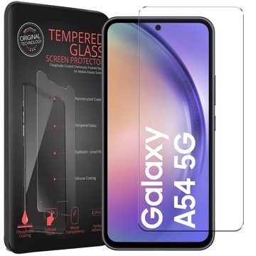 CoolGadget Handyhülle Grün als 2in1 Schutz Cover Set für das Samsung Galaxy A54 5G 6,4 Zoll, 2x Glas Display Schutz Folie + 1x TPU Case Hülle für Galaxy A54 5G