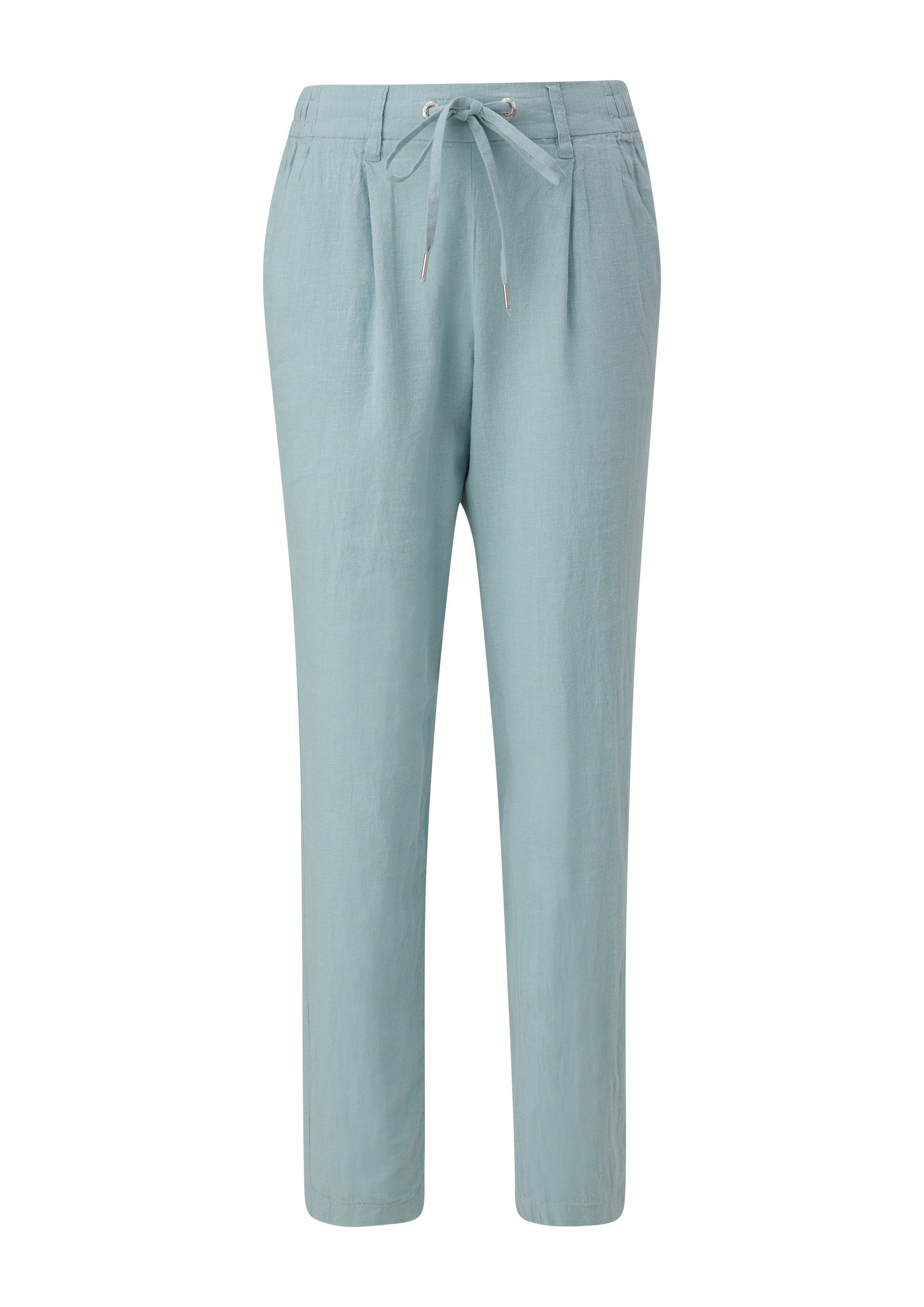 QS Chinos Hose Regular: Straight-Leg-Hose aus Leinenmix günstig online kaufen