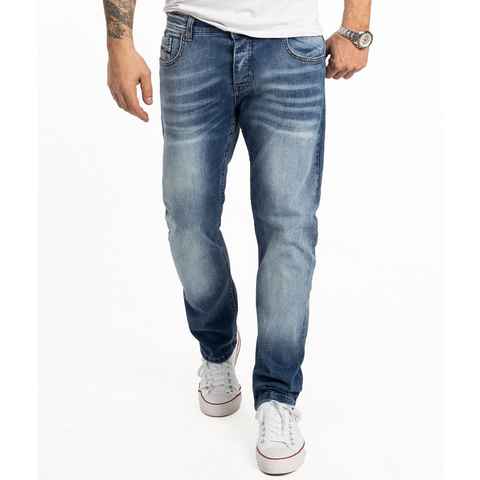 Rock Creek Straight-Jeans Herren Jeans Stonewashed Blau RC-2358
