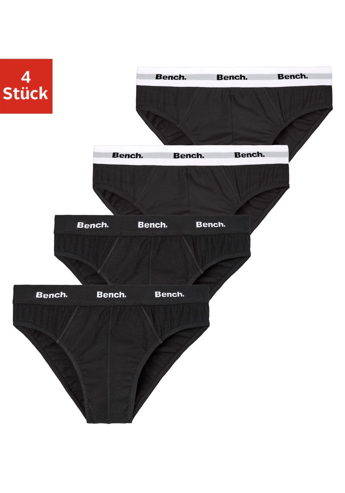 Bench. Slip (Packung, 4-St) mit kontrastfarbigem Webbündchen
