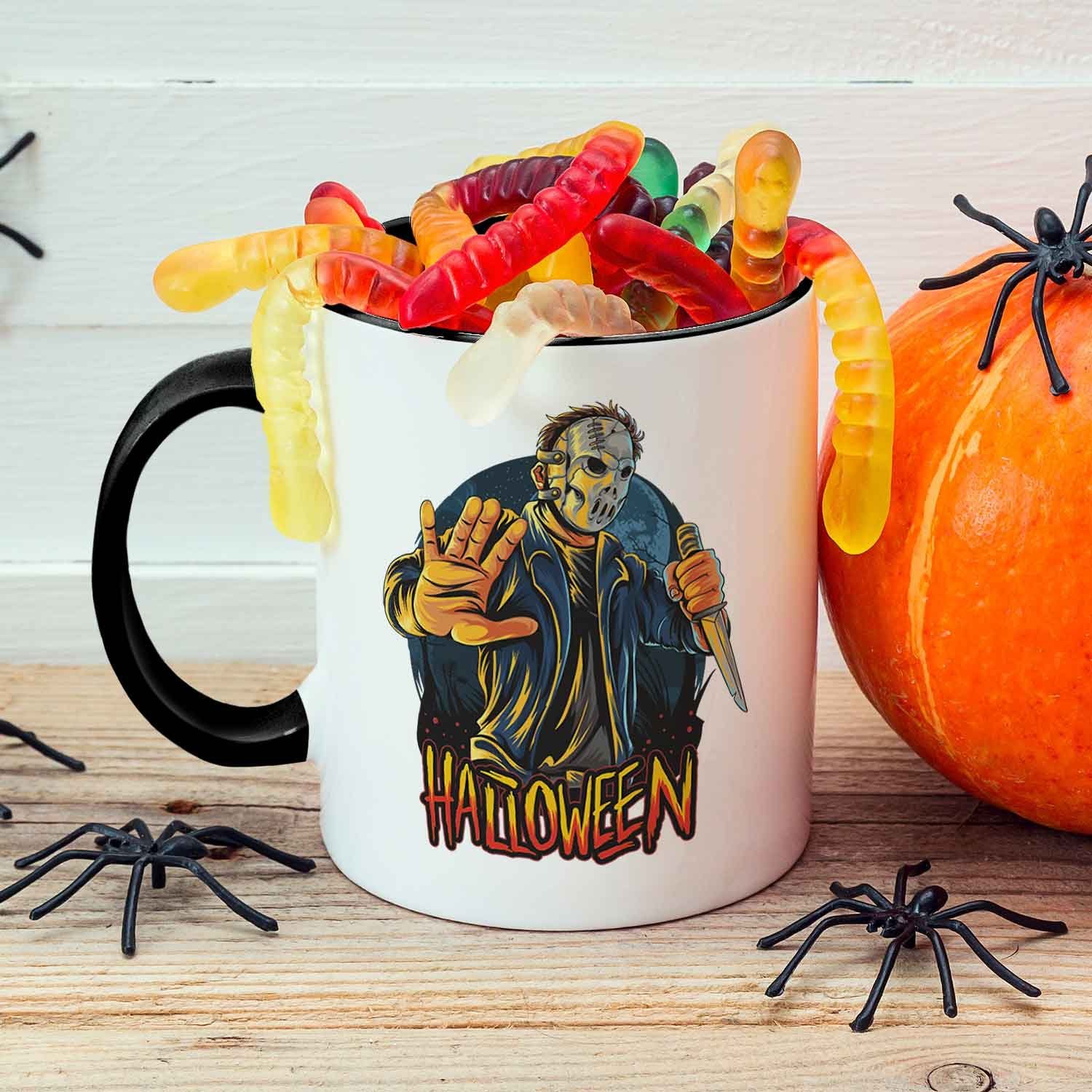 GRAVURZEILE Tasse mit Motiv - Halloween Slasher Design - Geschenk -, Keramik