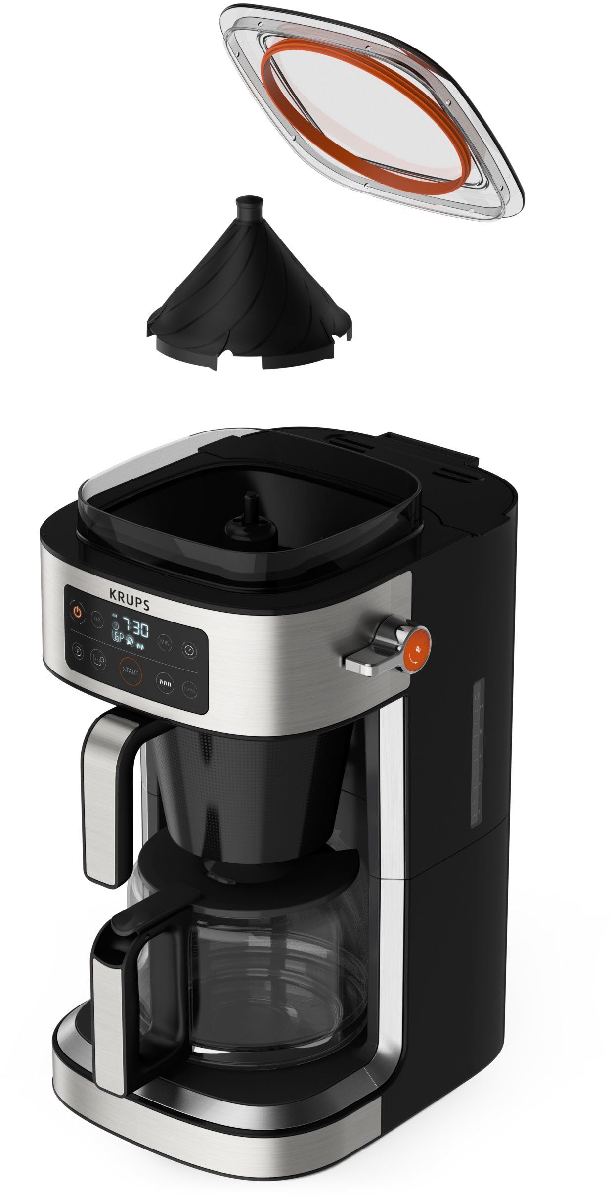 KM760D bis 400 zu Partner, Krups Aroma 1,25l Filterkaffeemaschine Kaffeekanne, Kaffee-Vorratsbox für g Kaffee frischen integrierte