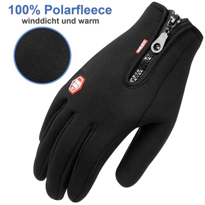 Sunicol Fleecehandschuhe Herren Damen Winter Outdoor Thermo Warm Touchscreen Handschuhe (1 Paar Touchscreen Handschuhe) rutschfestem Design
