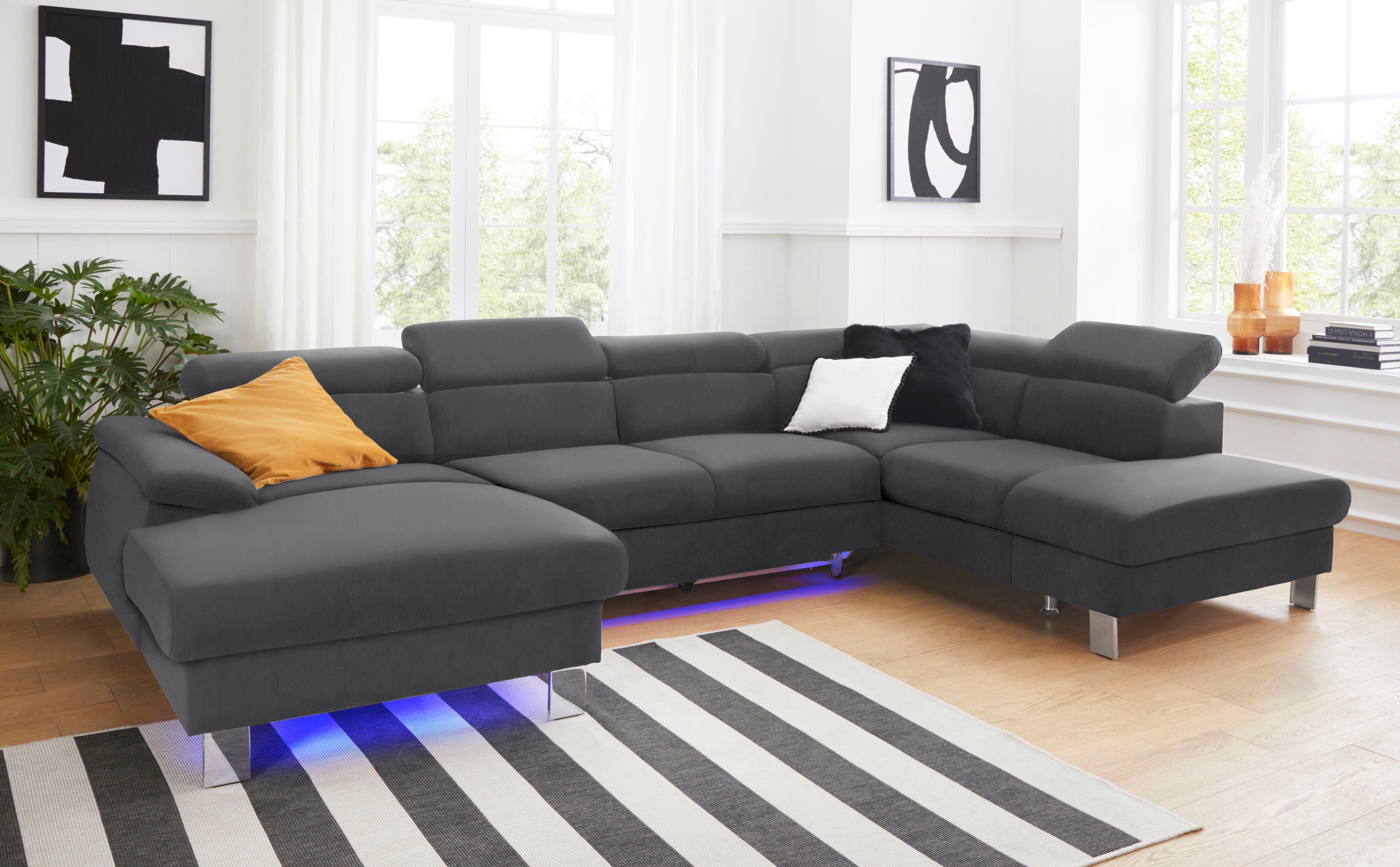 COTTA Wohnlandschaft Komaris U-Form mit Kopfteilverstellung, günstig online kaufen