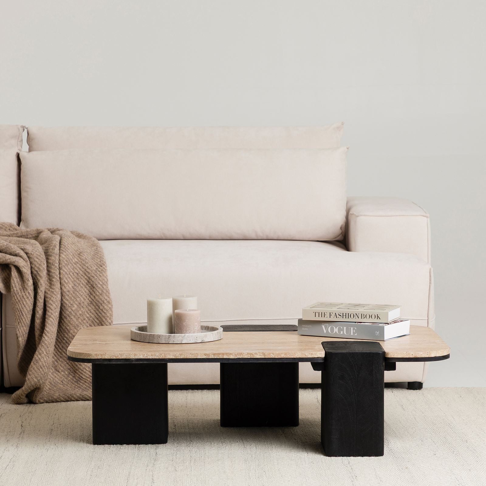 IDIMEX Couchtisch SURAT, Wohnzimmertisch 100x60 cm aus Mangoholz und Traver günstig online kaufen