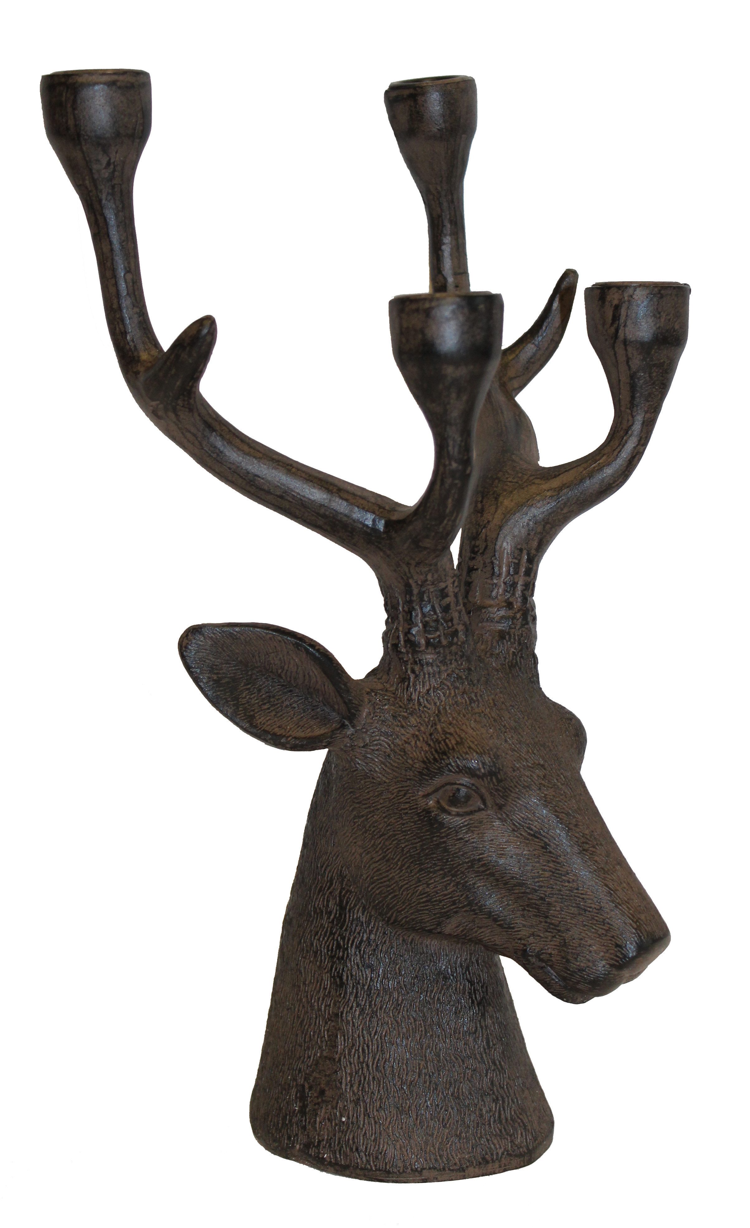 G. Wurm Kerzenhalter Dekorativer Kerzenhalter Hirschkopf für 4 Kerzen in br günstig online kaufen