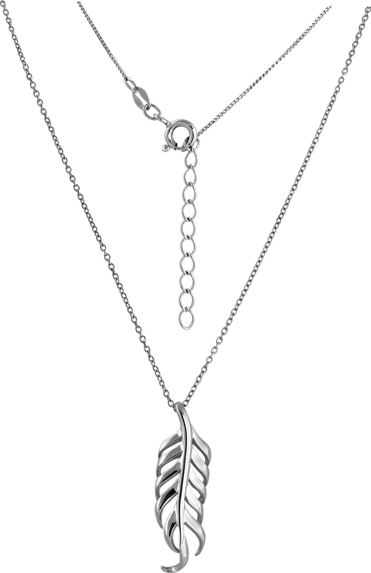 SilberDream Silberkette SilberDream 3cm, Farbe: ca. 44cm silber (Feder) Halskette + Sterling Silber, Silber, 925 Feder Halsketten 925