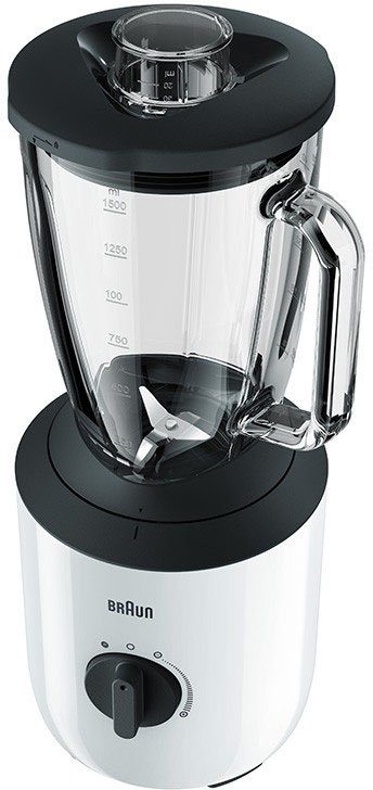 Braun Standmixer PowerBlend 3 JB 3150 WH - 800W, stufenlos regulierbar, 1,5 L, Glaskrug, 800 W, Ice-Crush & Pulsfunktion, leises Mixen, spülmaschinenfest