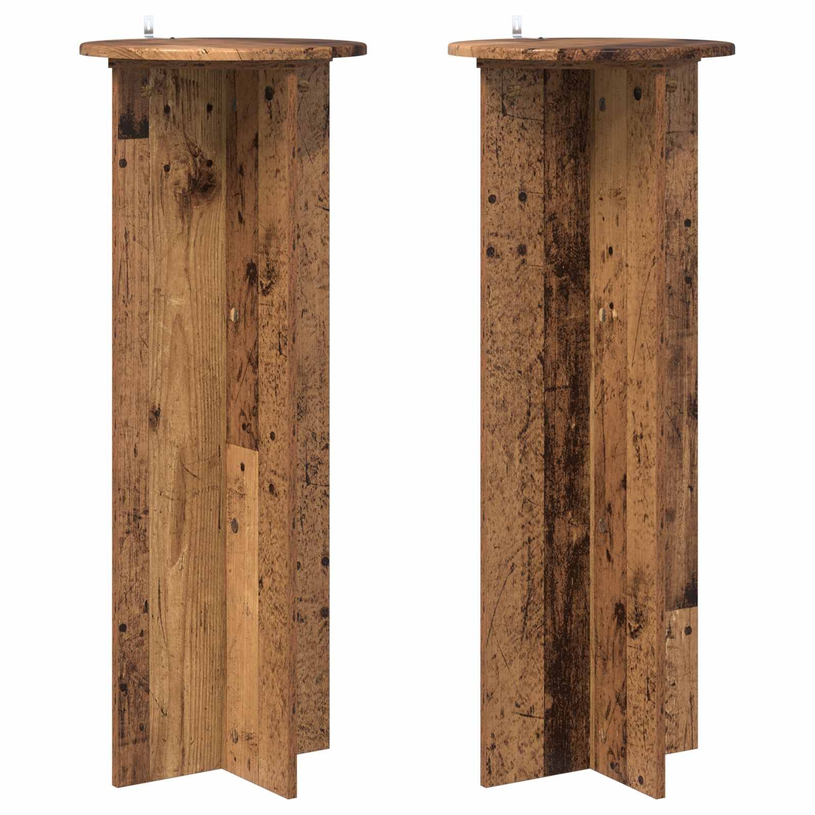 vidaXL Blumenständer Pflanzenständer 2 pcs Altholz Ø40 x 100 cm Holzwerkstoff (2 St)