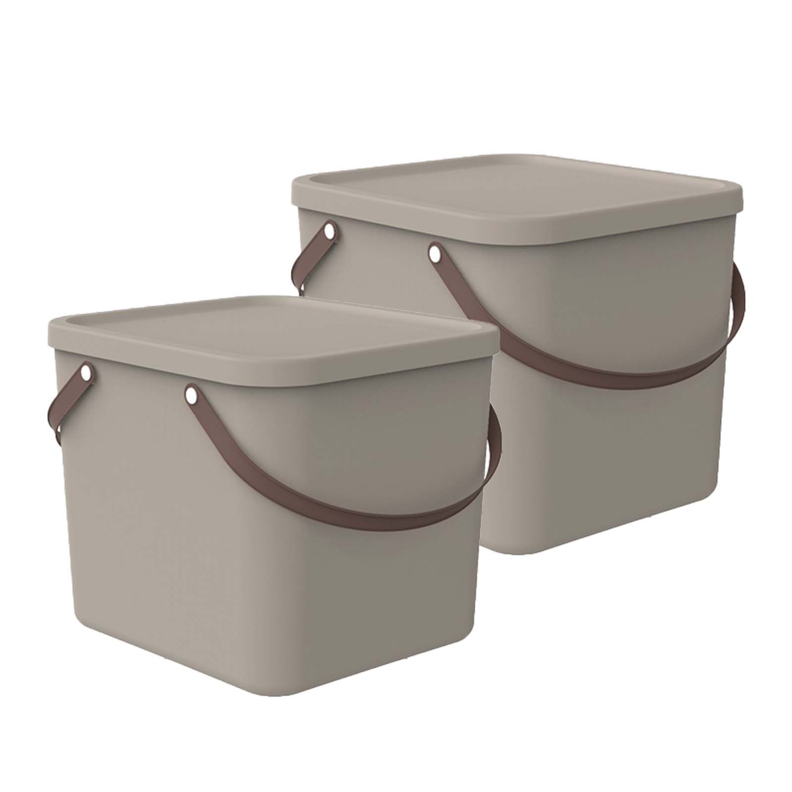 ROTHO Aufbewahrungsbox 2er-Set stapelbare Aufbewahrungskiste 40l mit Deckel (Aufbewahrungsset, 2er-Set)