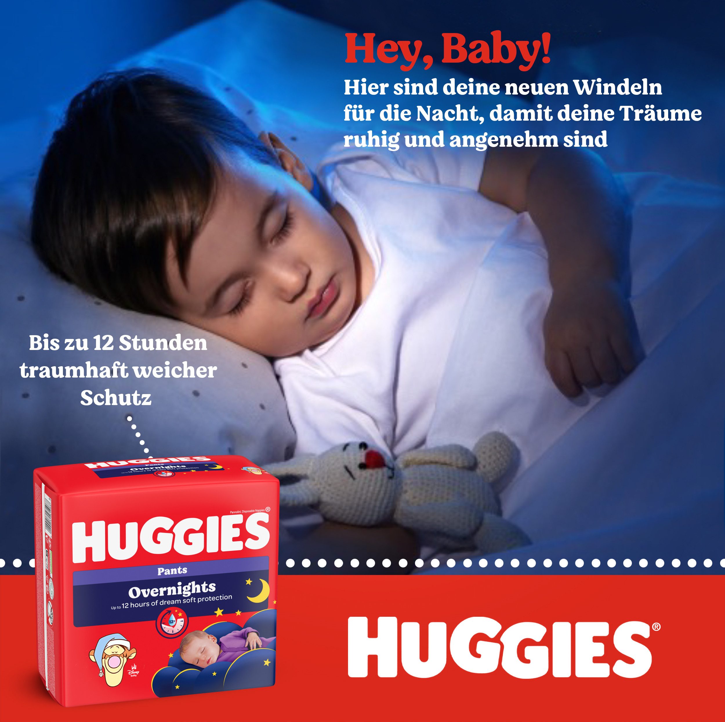 HUGGIES Windeln Overnight Pants Größe 6 (15-25 kg), Nachtwindeln, 88 St.