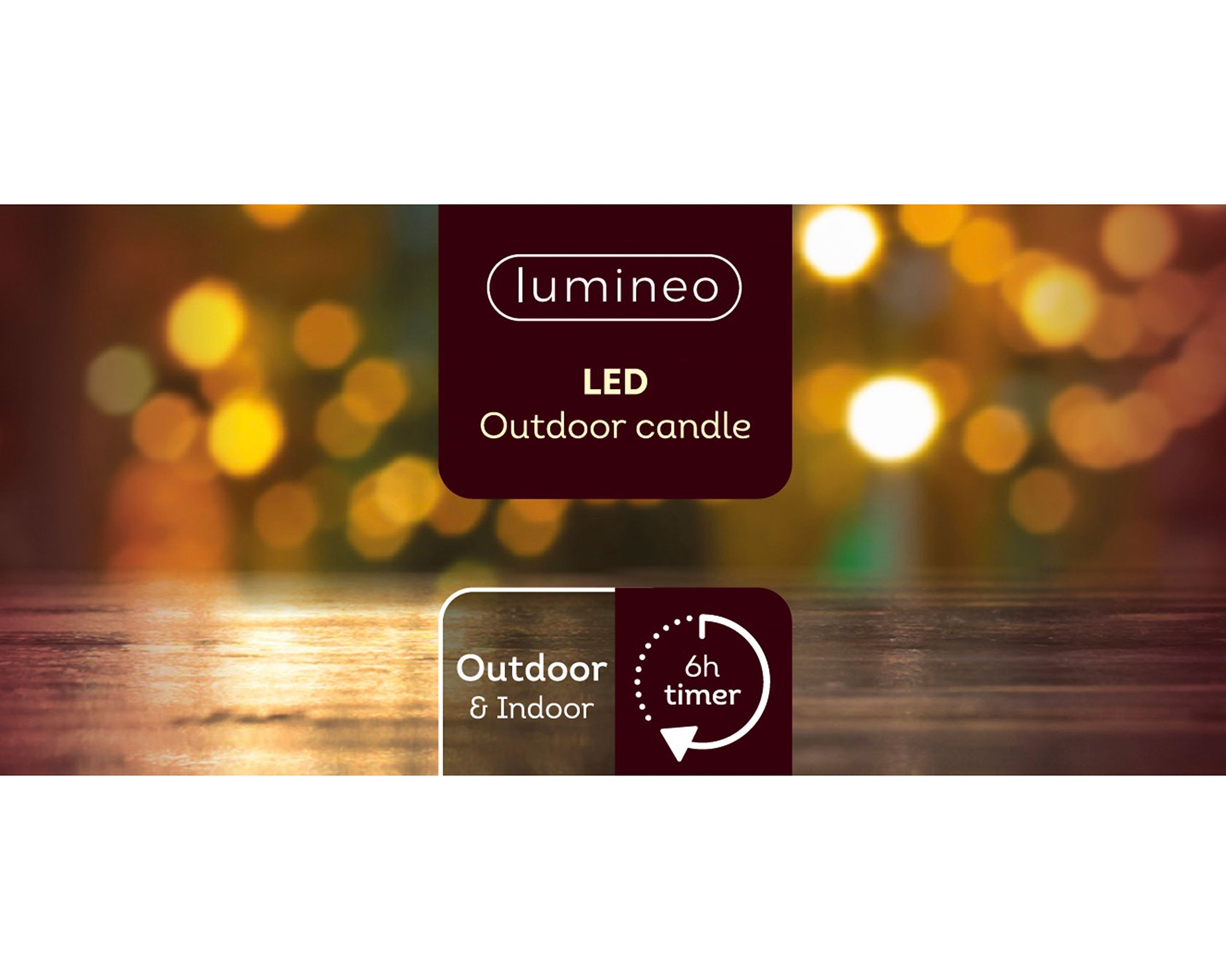 Lumineo LED-Kerze, LED Kerze 7x17cm mit Timer Outdoor Kunststoff Creme / Warmweiß
