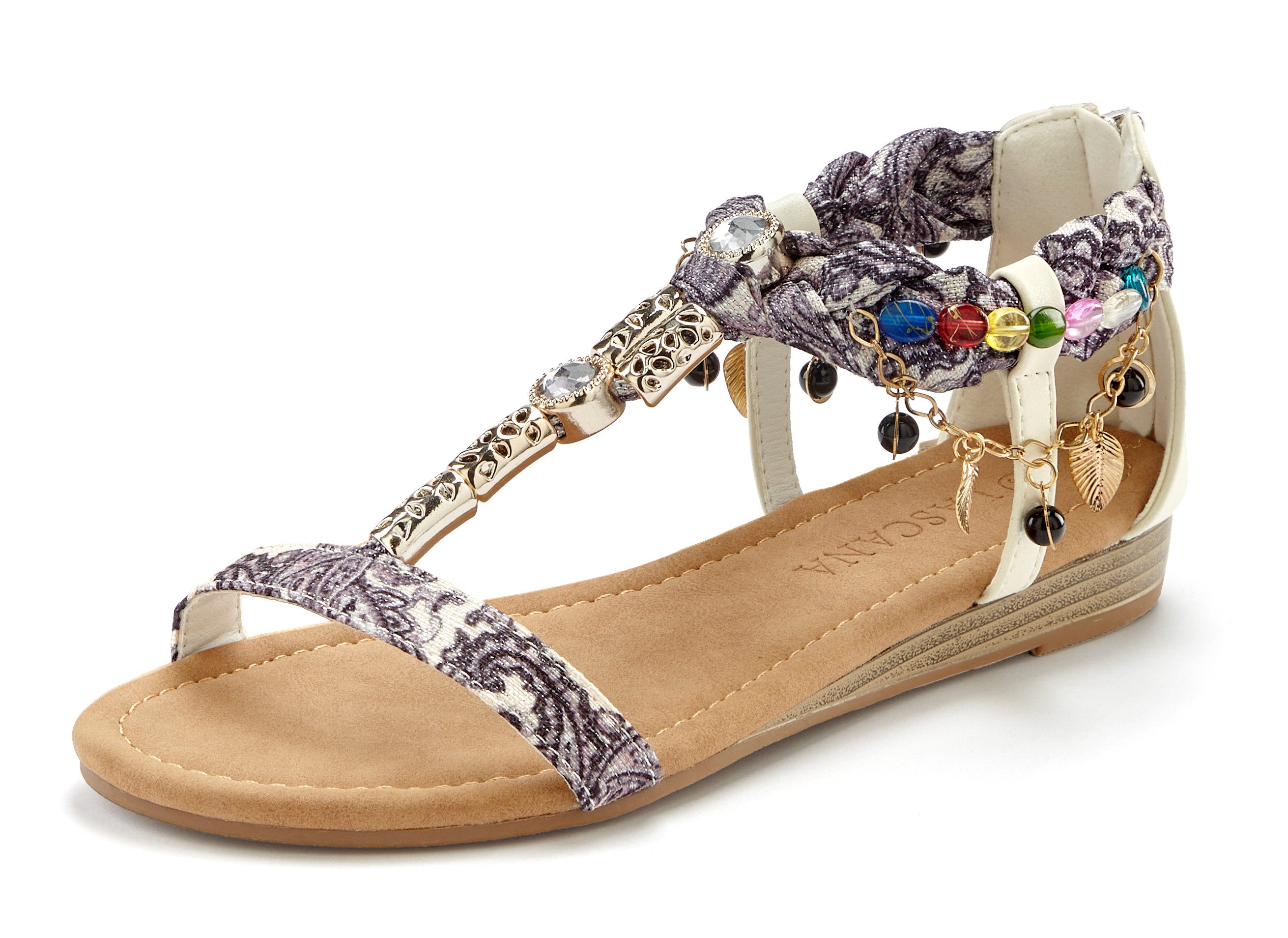 LASCANA Sommerschuh, Sandalette, Sandale mit Schmuckkettchen und Schmuckste günstig online kaufen