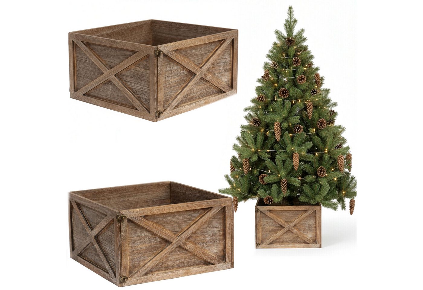 COIL Weihnachtsbaumdecke Weihnachtsbaumabdeckung, Weihnachtsbaumrock, Weihnachtsbaumständer, oval, rechteckig, Durchmesser ab 56 cm