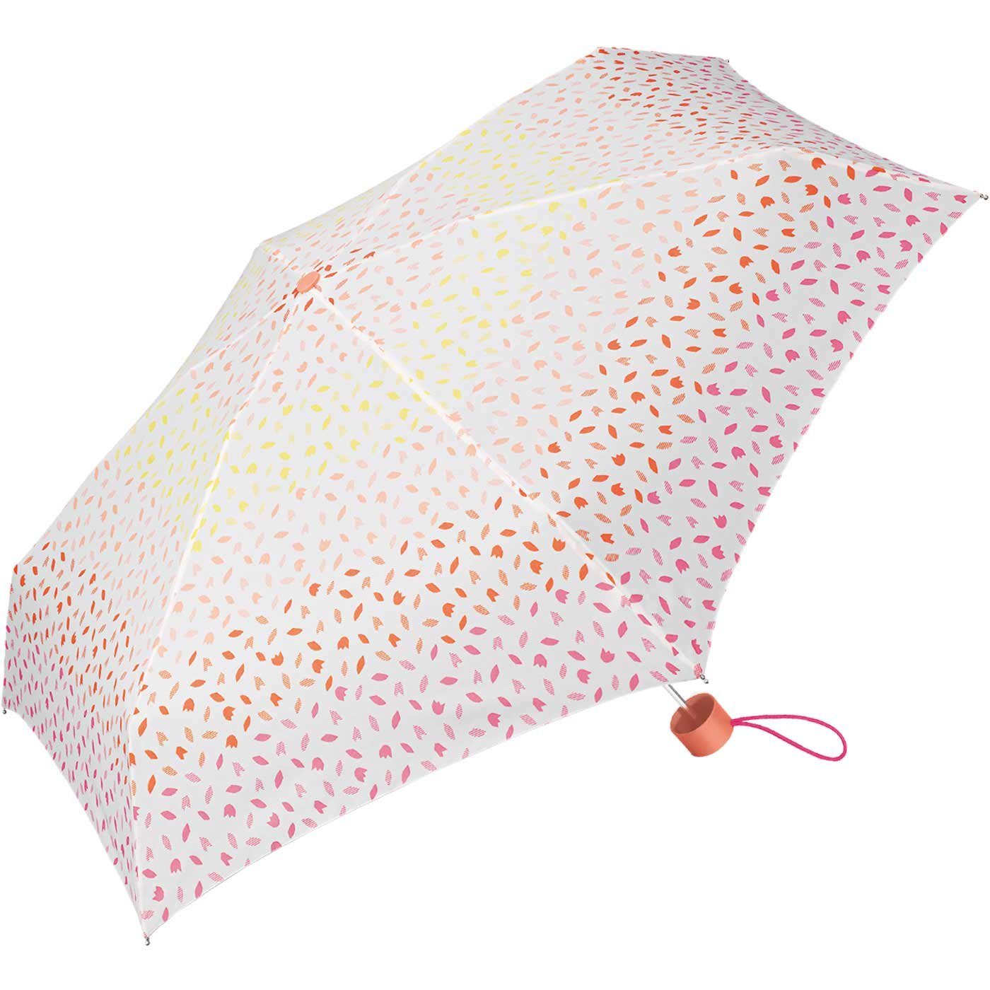 kleiner, Blütenblätter handlicher Schirm farblicher für Taschenregenschirm Abstufung in Esprit orange zarte Damen,