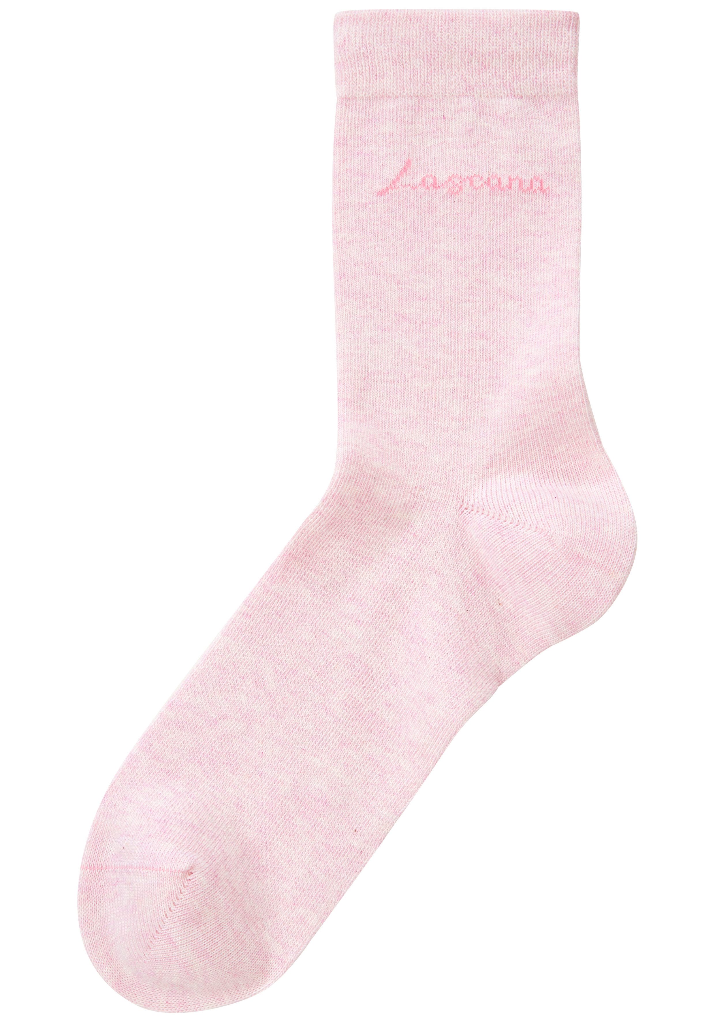 LASCANA Basicsocken für Damen mit eingestricktem Markenlogo (Box, 7-Paar) in ansprechender Geschenkbox