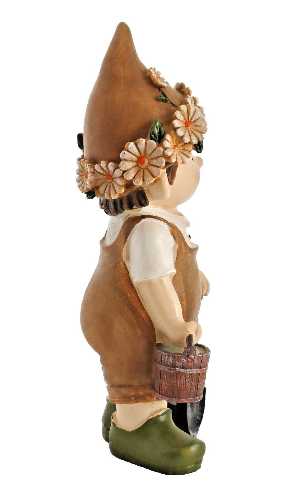 Kaufhaus le petit Dekofigur Deko Wichtel Kind Figur Junge mit Eimer Spaten Garten Mädchen Skulptur, Zwerg Dekofigur Dekoskulptur Dekoobjekt aus Polyresin