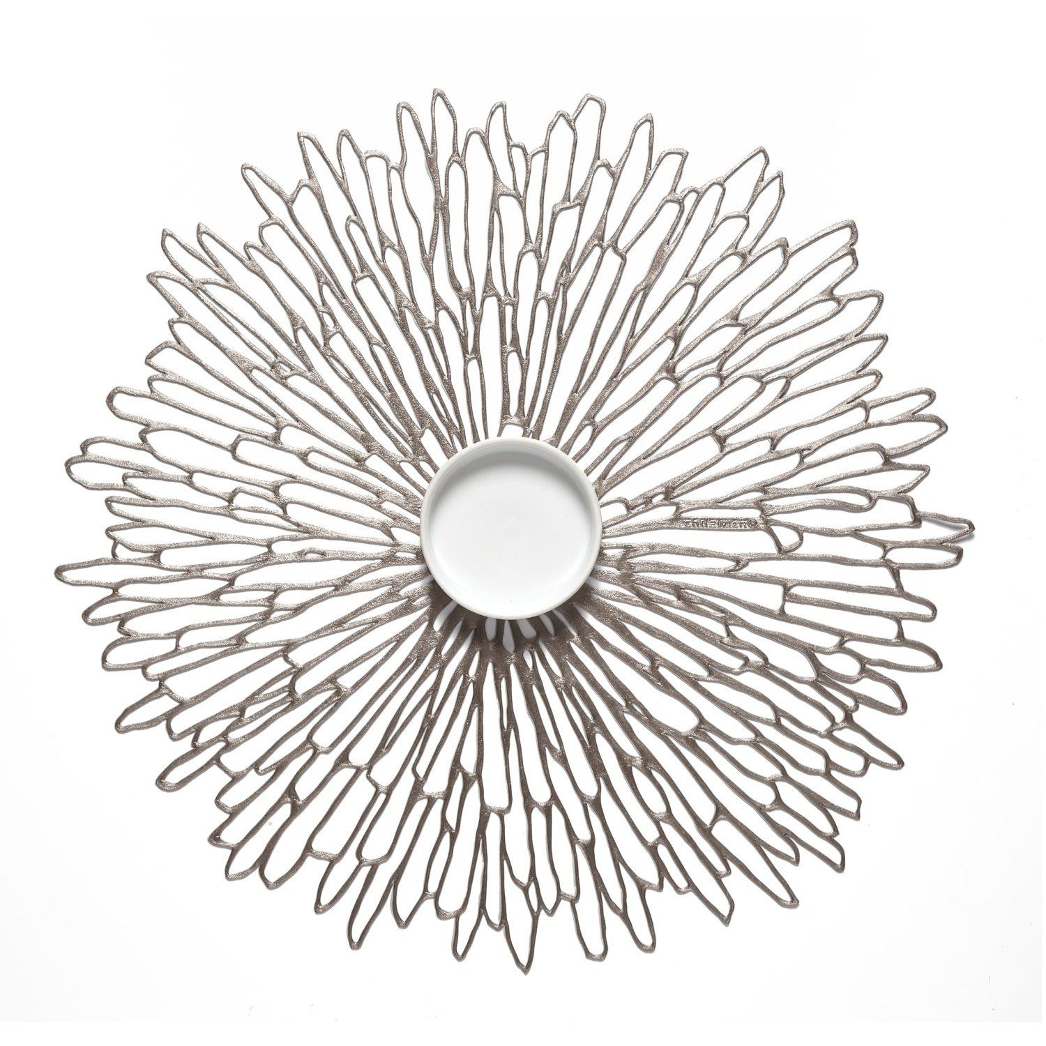 Chilewich Platzset Pressed Vinyl Bloom Round Gunmetal, (1-St)