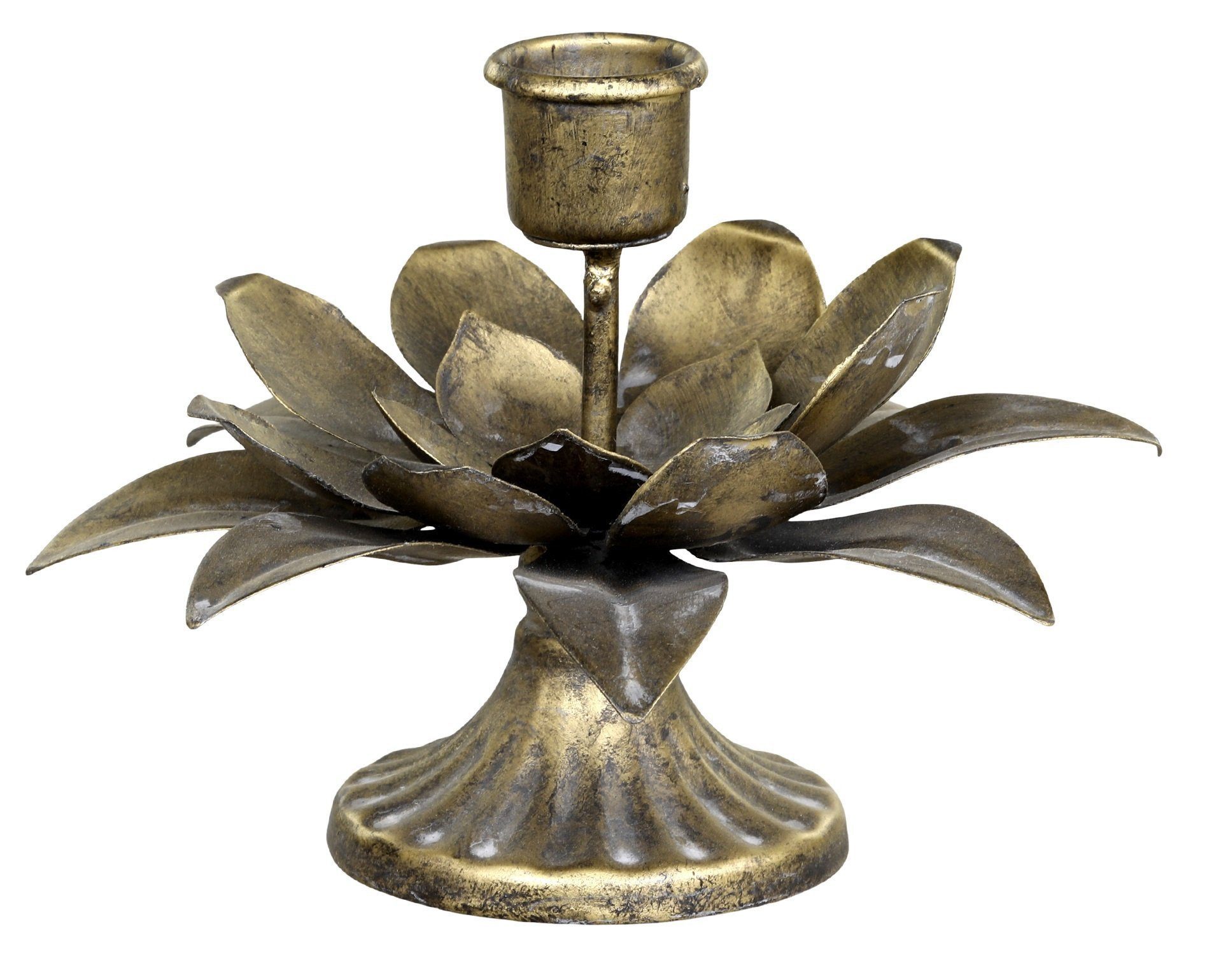 Chic Antique Kerzenhalter Chic Antique Kerzenständer Kerzenhalter mit Blume günstig online kaufen