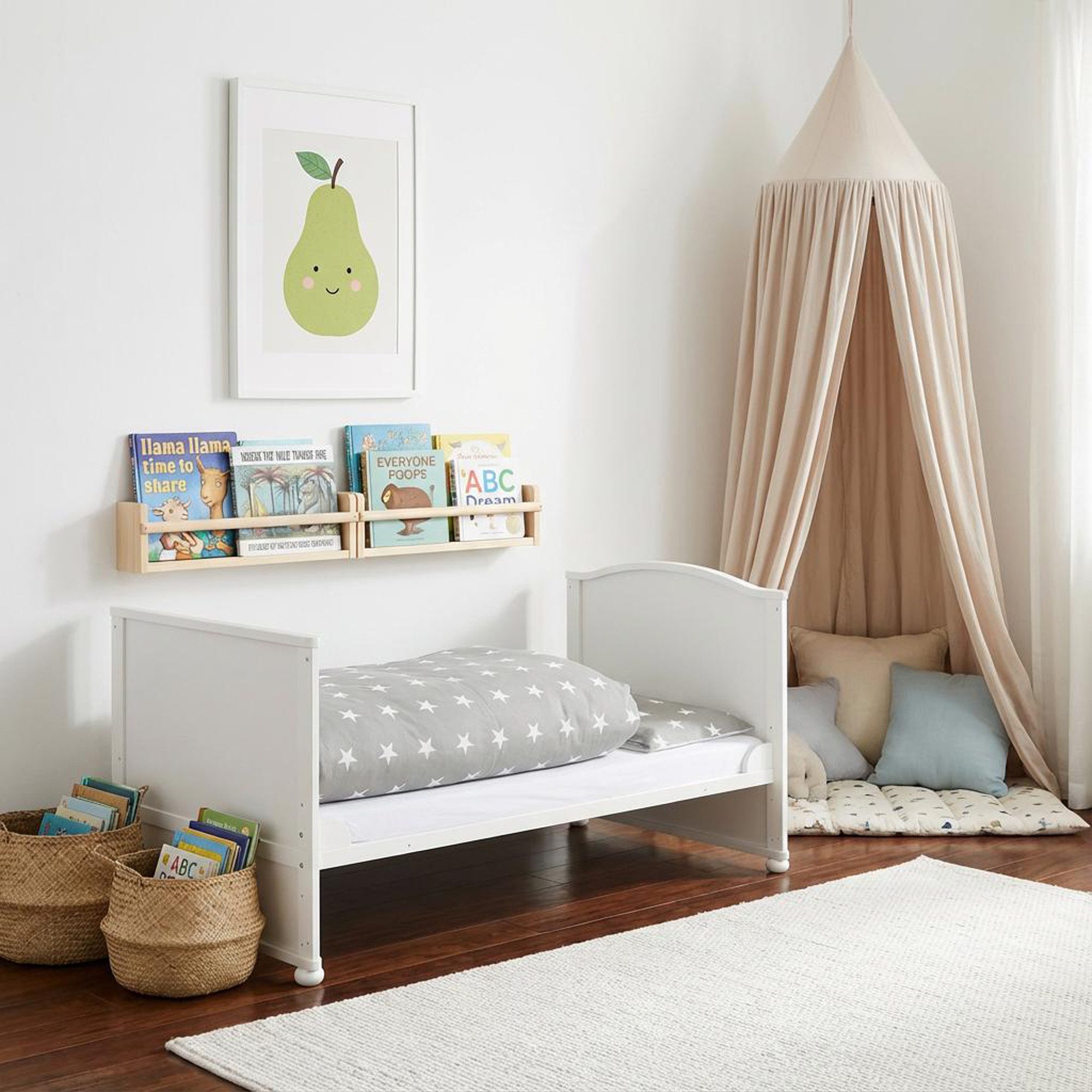 roba® Babybett Little Stars oder Fox & Bunny - niedliche Designs, inkl. Bettwäsche, Himmel, Nest & Matratze