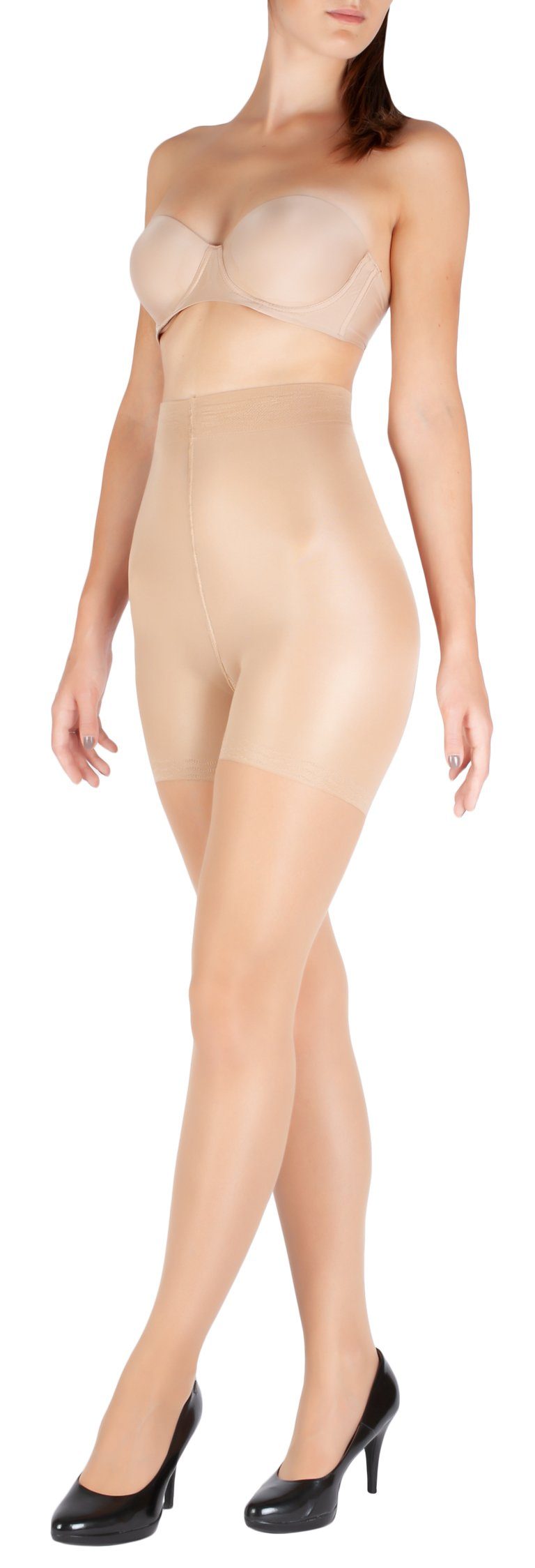 GIULIA Feinstrumpfhose 20 Den Figurformende Strumpfhose Bauch Bein PO Mieder 20 DEN (1 St) Honey