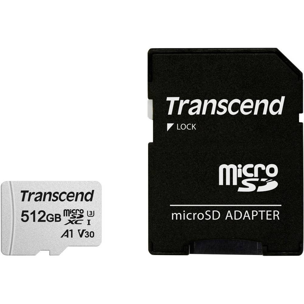 Transcend Transcen microSDXC-Karte 512GB TS512GUSD300S-A Speicherkarte (inkl. SD-Adapter)