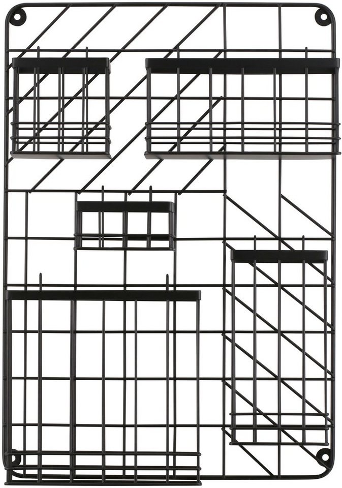 welltime Wandregal »Loft«, Hängeregal schwarz, Regal aus Metall, B x H: 35 x 50 cm, Organizer für Bad, Küche oder Büro-kaufen