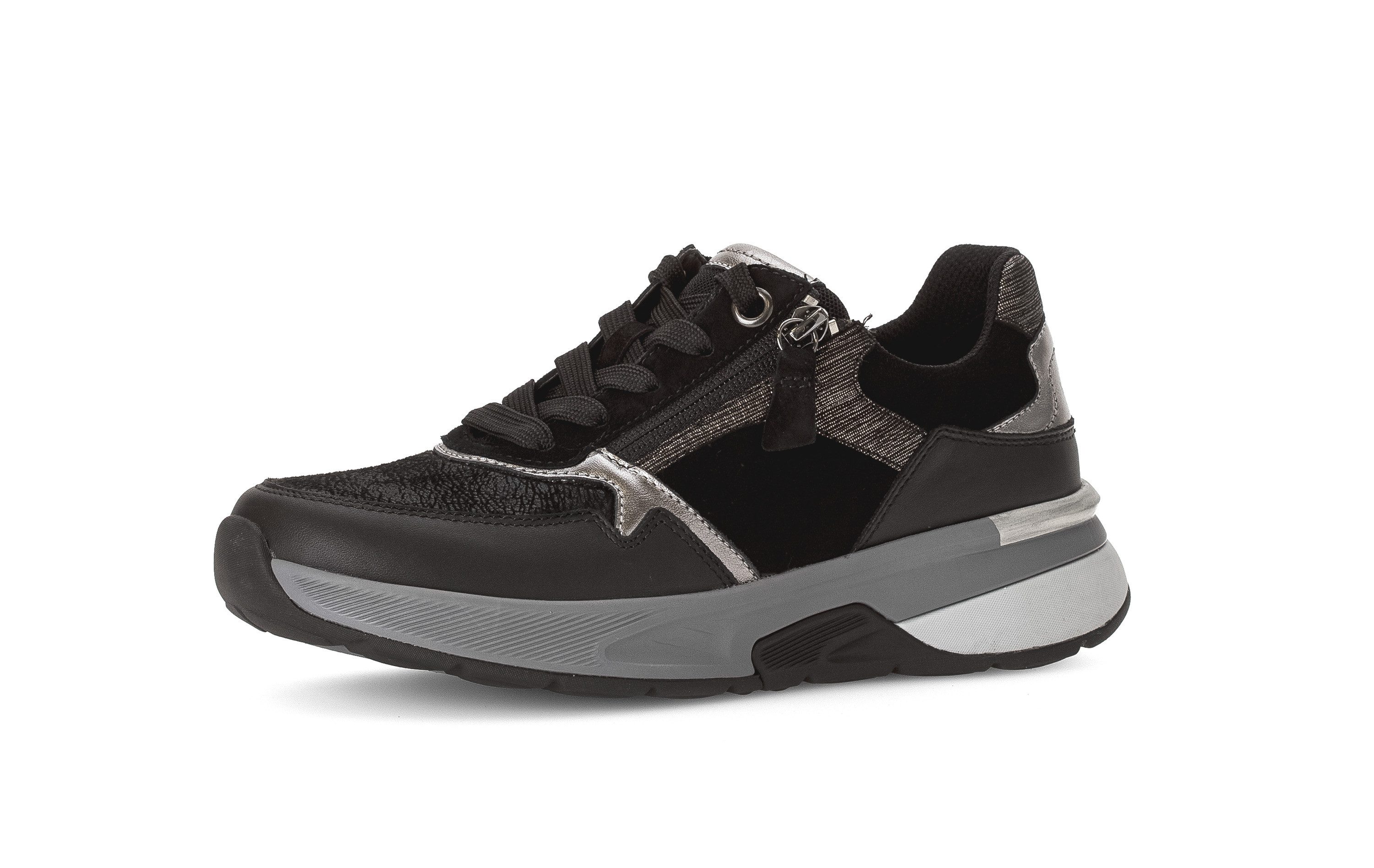 rollingsoft Keilsneaker Freizeitschuh, Halbschuh, Schnürer mit modischen Kontrastbesätzen