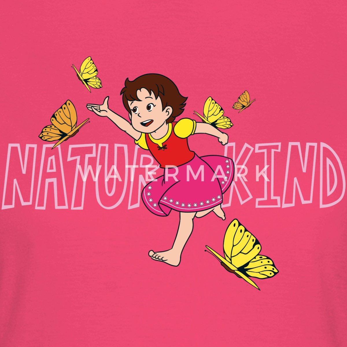 Spreadshirt T-Shirt Heidi Naturkind Schmetterlinge Frauen günstig online kaufen