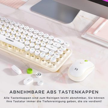 cimetech mit 2,4 GHz Signal und präziser Steuerung Tastatur- und Maus-Set, Ergonomisches Design,Leises Klicken, Vielseitig und Multimedia-Komfort