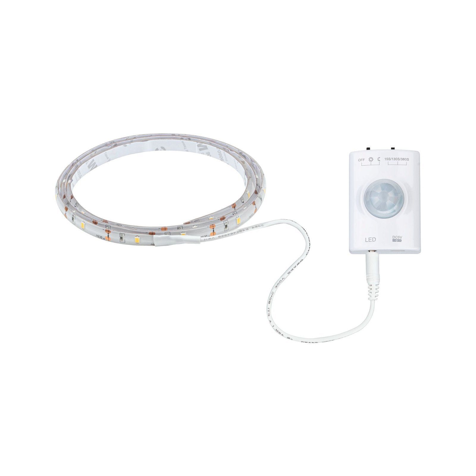 Paulmann Dämmerungssensor inkl und 1m Kunststoff, weiß LED-Streifen Bewegungsmelder- 1-flammig, 3,7V Akku 1,4W
