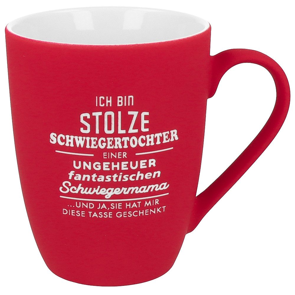 Spruchreif® Tasse SOFT-TOUCH-Tasse mit Gravur, Geschenk für die Schwiegereltern