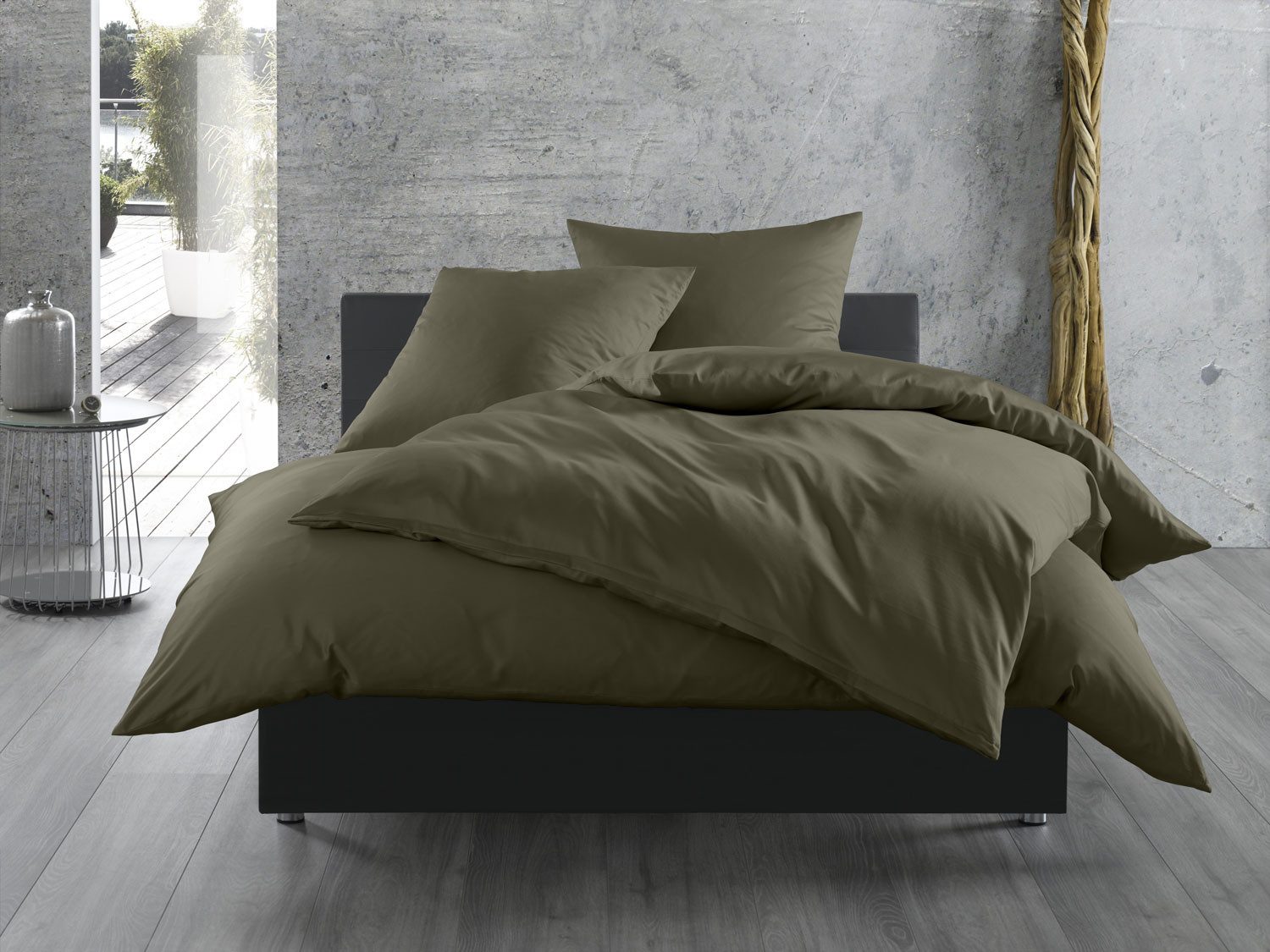 BETTWAESCHE-MIT-STIL Bettwäsche Mako Satin Bettwäsche uni günstig online kaufen