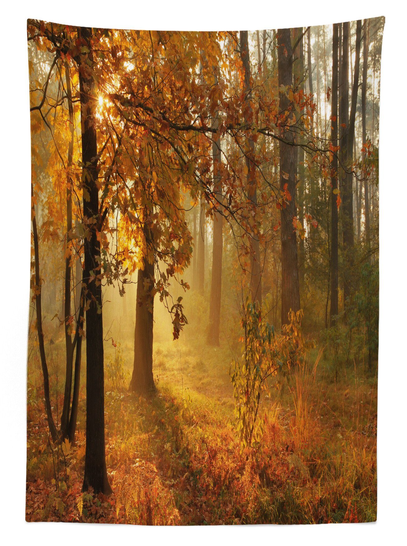 Waschbar Herbst Für Farbfest Farben, den Bereich Misty Herbstwald geeignet Tischdecke Abakuhaus Außen Klare