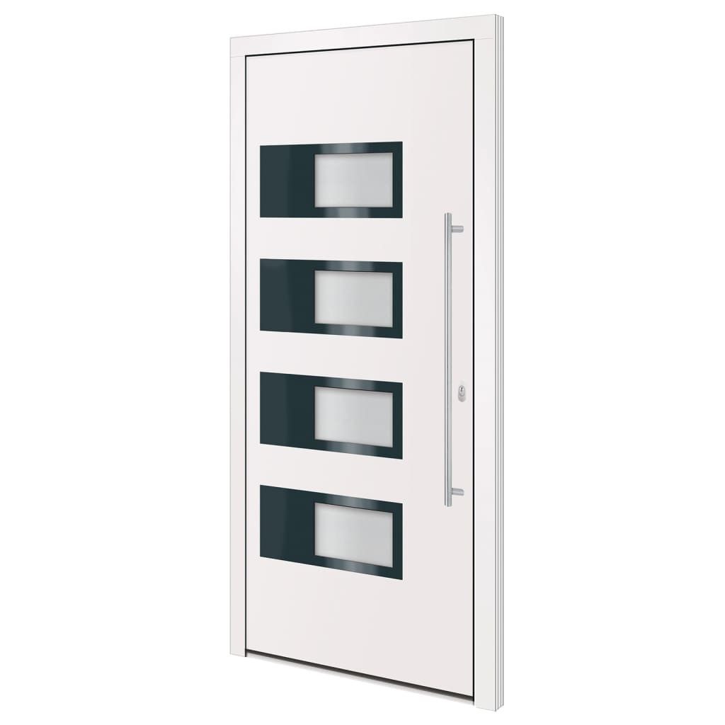 vidaXL Haustür Haustür Weiß 100x210 cm Aluminium und PVC (1-St)