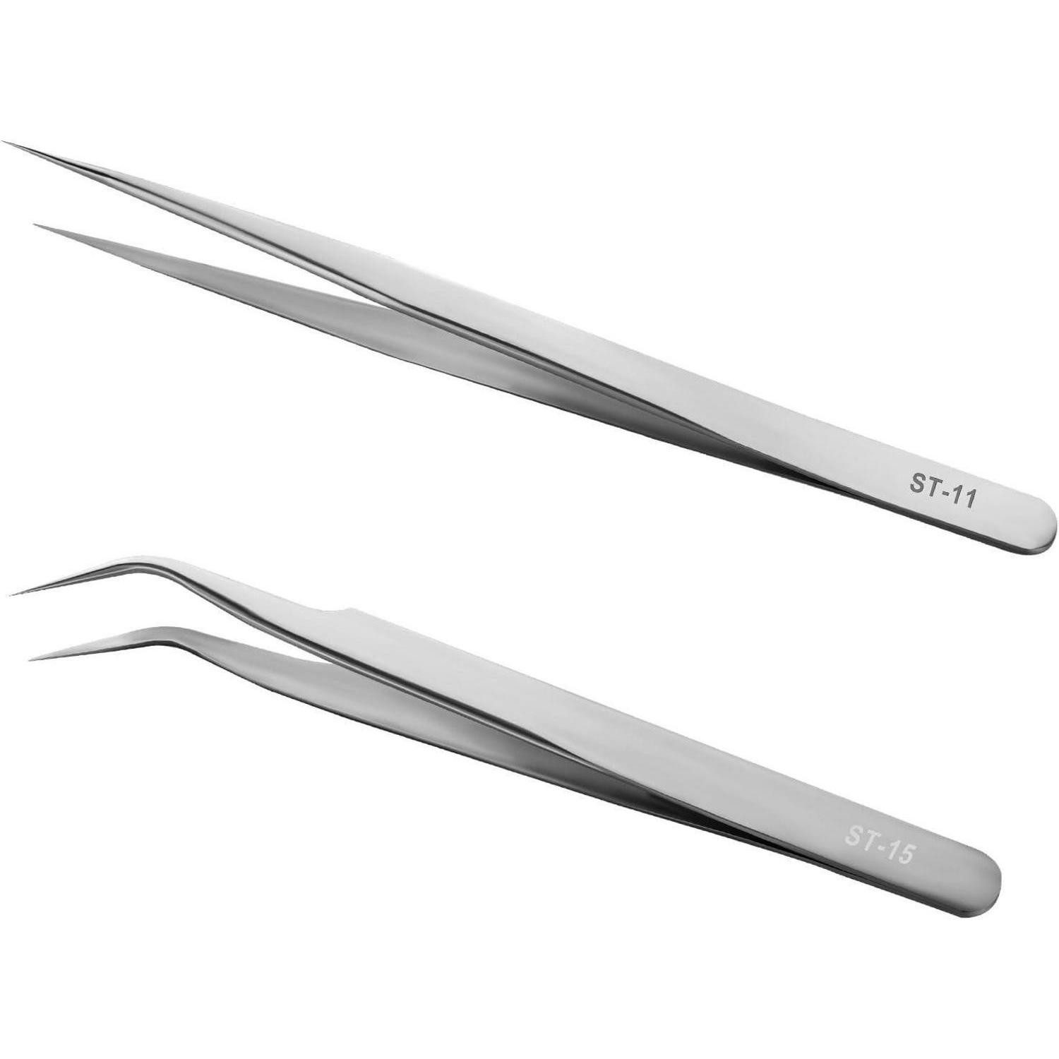 LuxusKollektion Präzisionspinzette 2PCS Präzisionspinzetten Set aus Edelstahl, ergonomisch mit optimaler