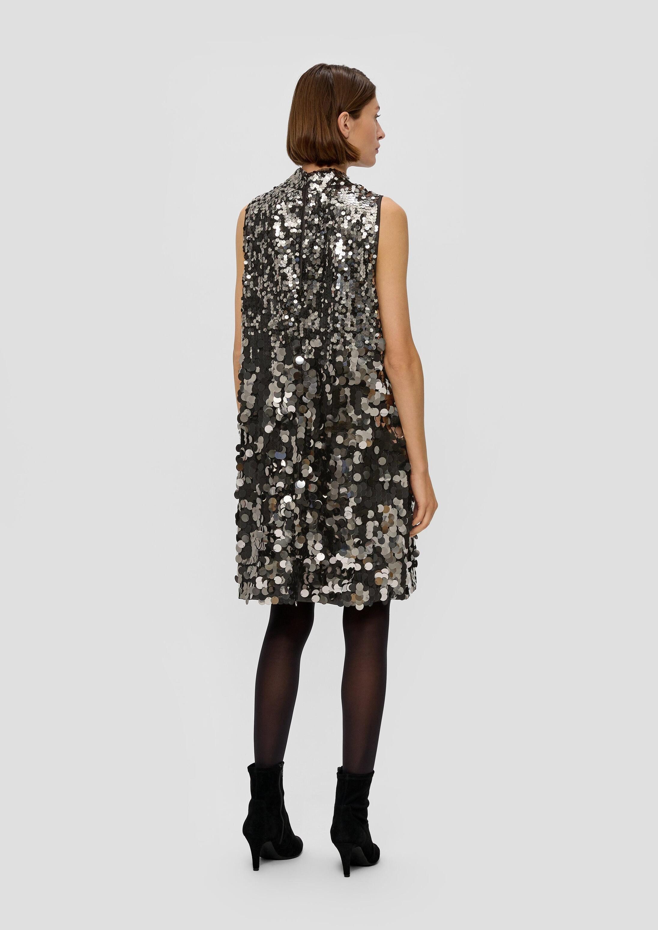 s.Oliver Minikleid Kleid Mesh-Kleid mit Pailletten-Besatz
