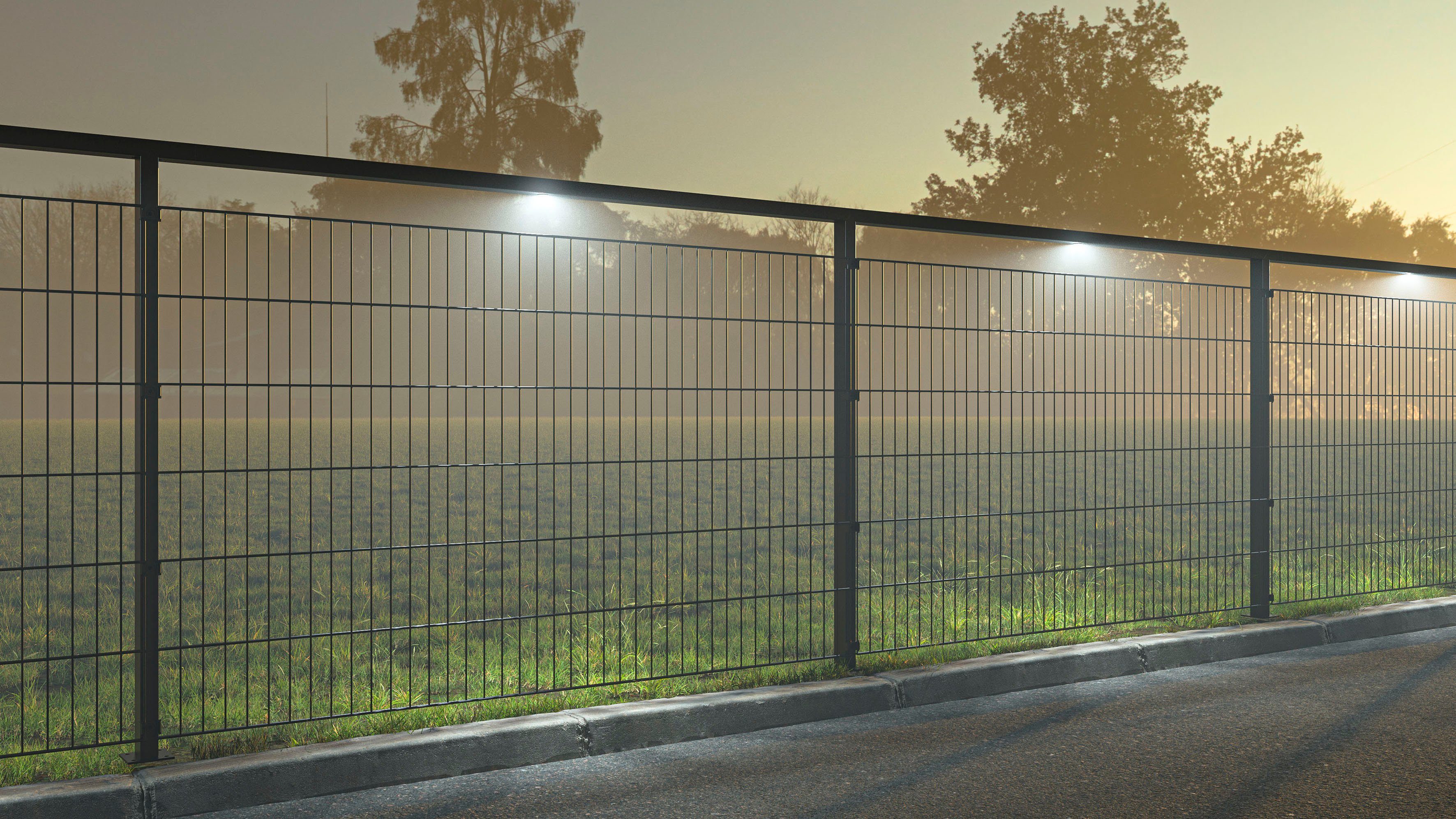 Alberts Doppelstabmattenzaun Lichtsystem Highlight, anthrazit, für 14 m
