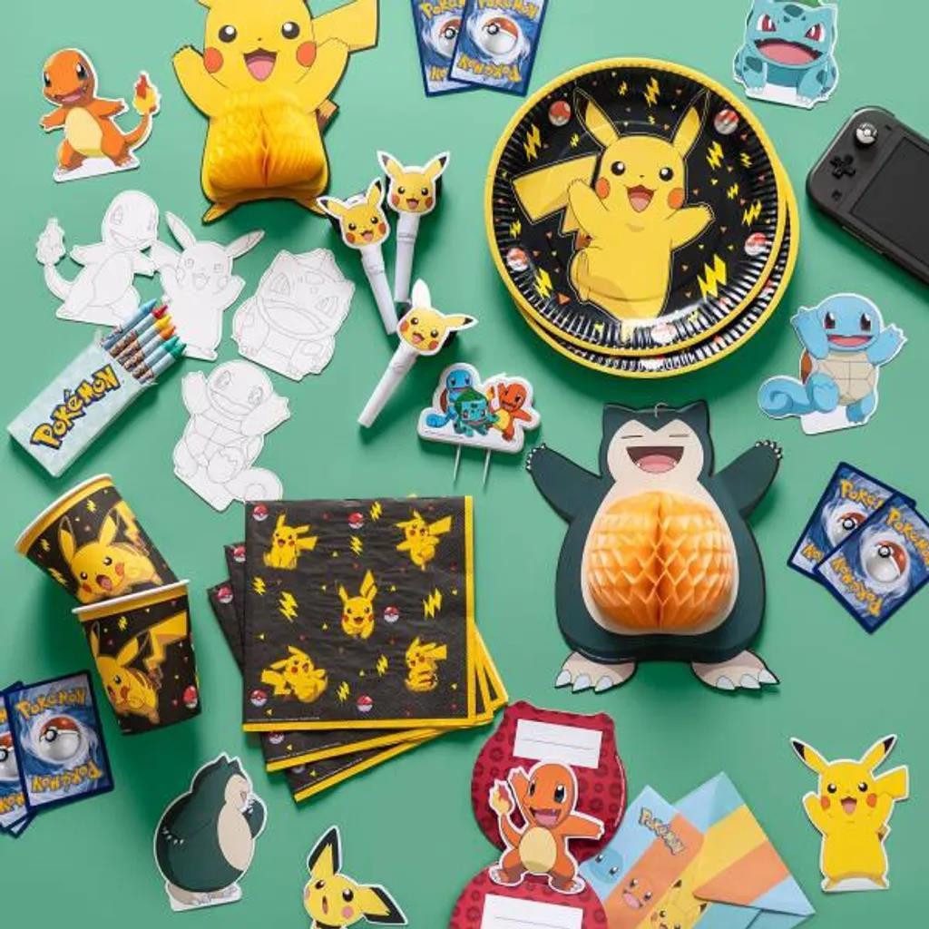 Amscan Pappteller amscan 9917105-66 Pokémon Papp-Dessertteller Geburtstag PG= 8 Stück, (8 St)