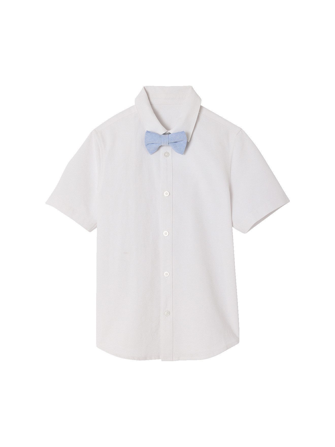 vertbaudet Kurzarmhemd Kurzarm-Hemd mit abnehmbarem Fliege, Jungen