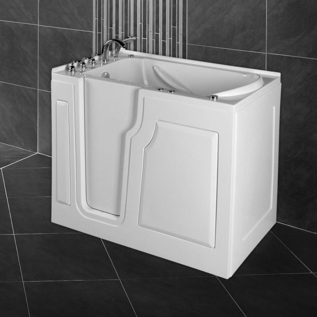 PureHaven Badewanne Seniorenbadewanne 122x71 cm mit Whirlpool-Funktion