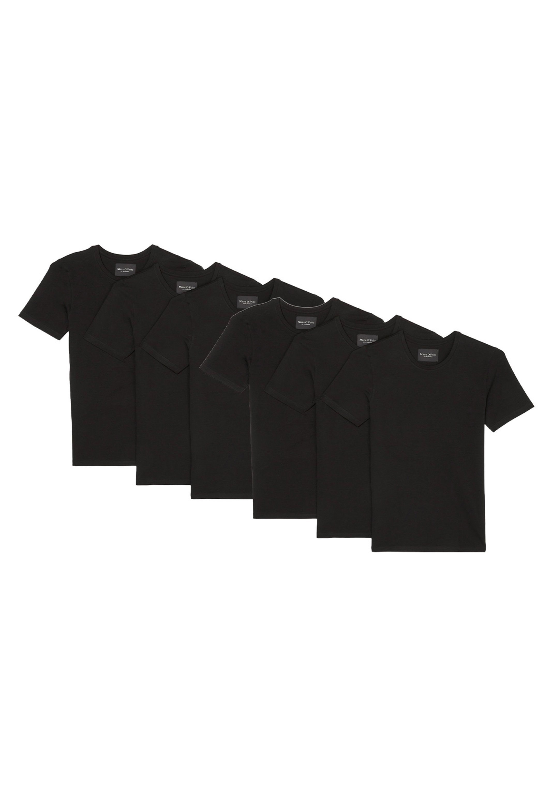 Marc O'Polo Unterhemd 6er Pack Essentials Organic Cotton (Spar-Set, 6-St) Unterhemd / Shirt Langarm - Baumwolle - Schwarz