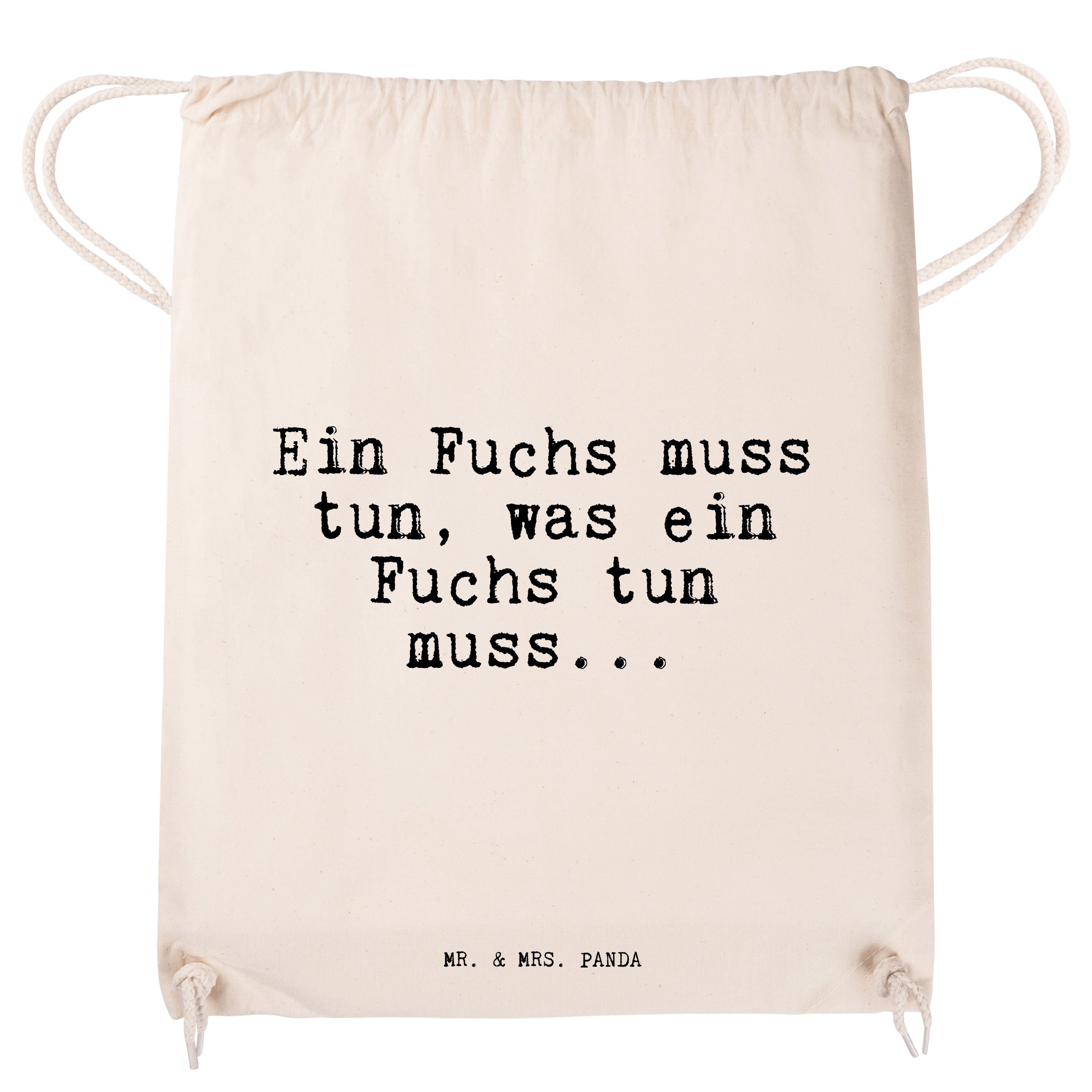 Transparent & (1-tlg) Geschenk, Mr. Füchse, Panda Sporttasche - Ein Spruch tun,... muss Fuchs - Mrs. Sprüc