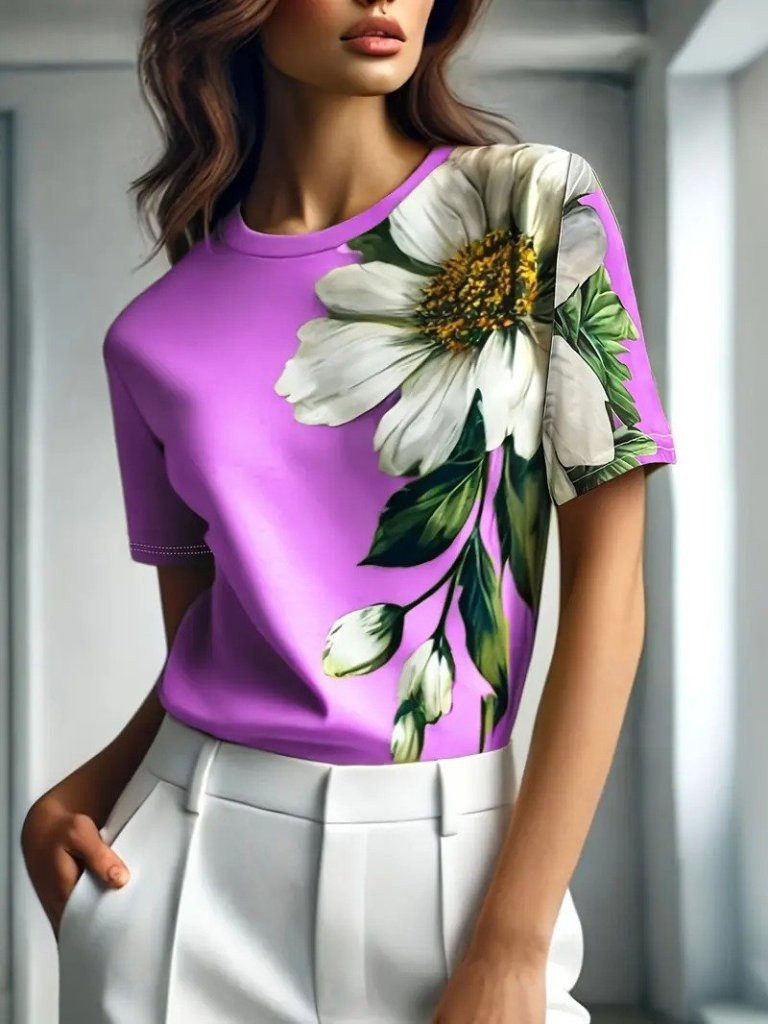 Moda Yakamoz Blusentop Damen Kurzarm Rundhals günstig online kaufen