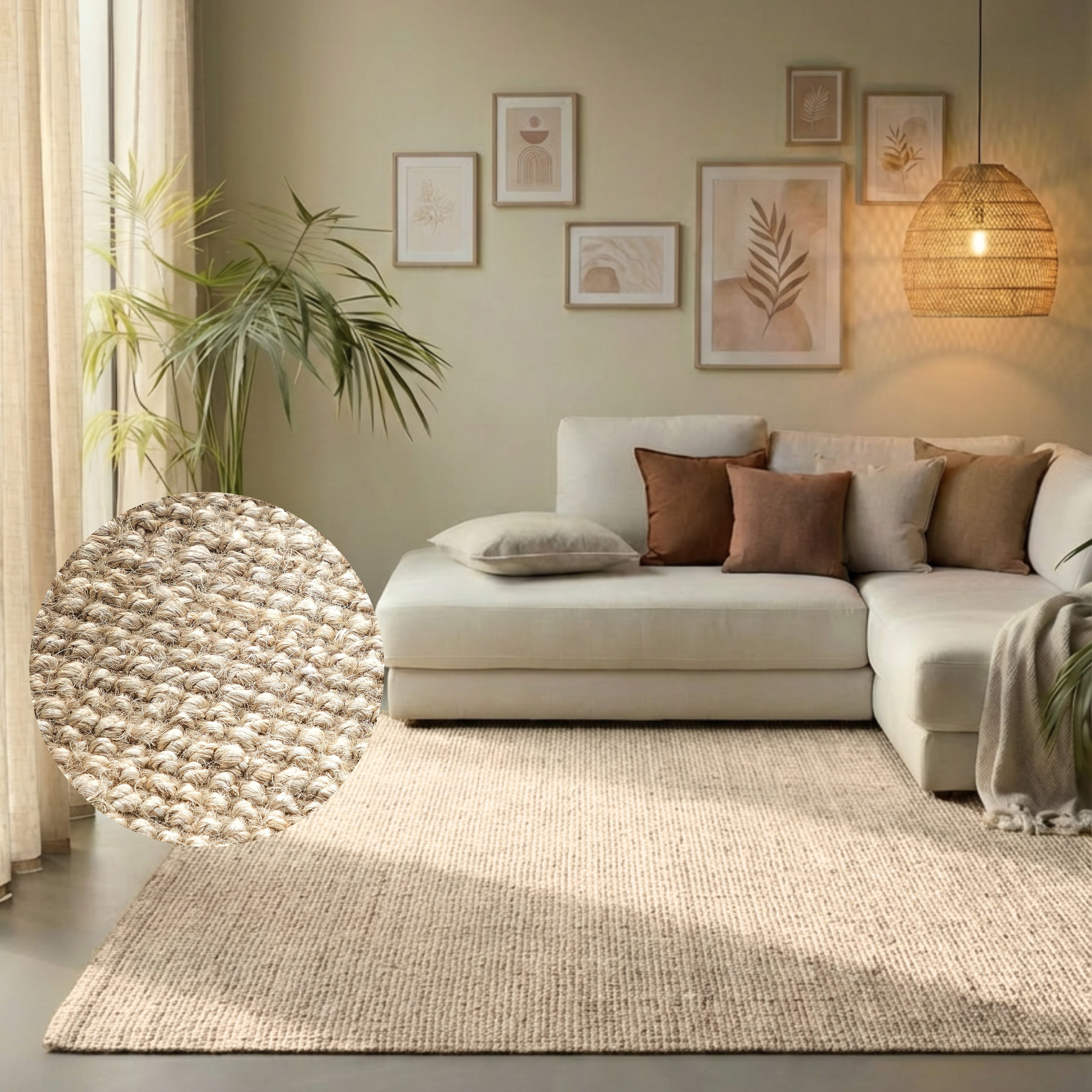 HANSE Home Teppich Jaipur Juteteppich, als Läufer und in Rund, rechteckig, Höhe: 10 mm, 100% Naturfaser, Wohnzimmer, Esszimmer, Schlafzimmer, GRS