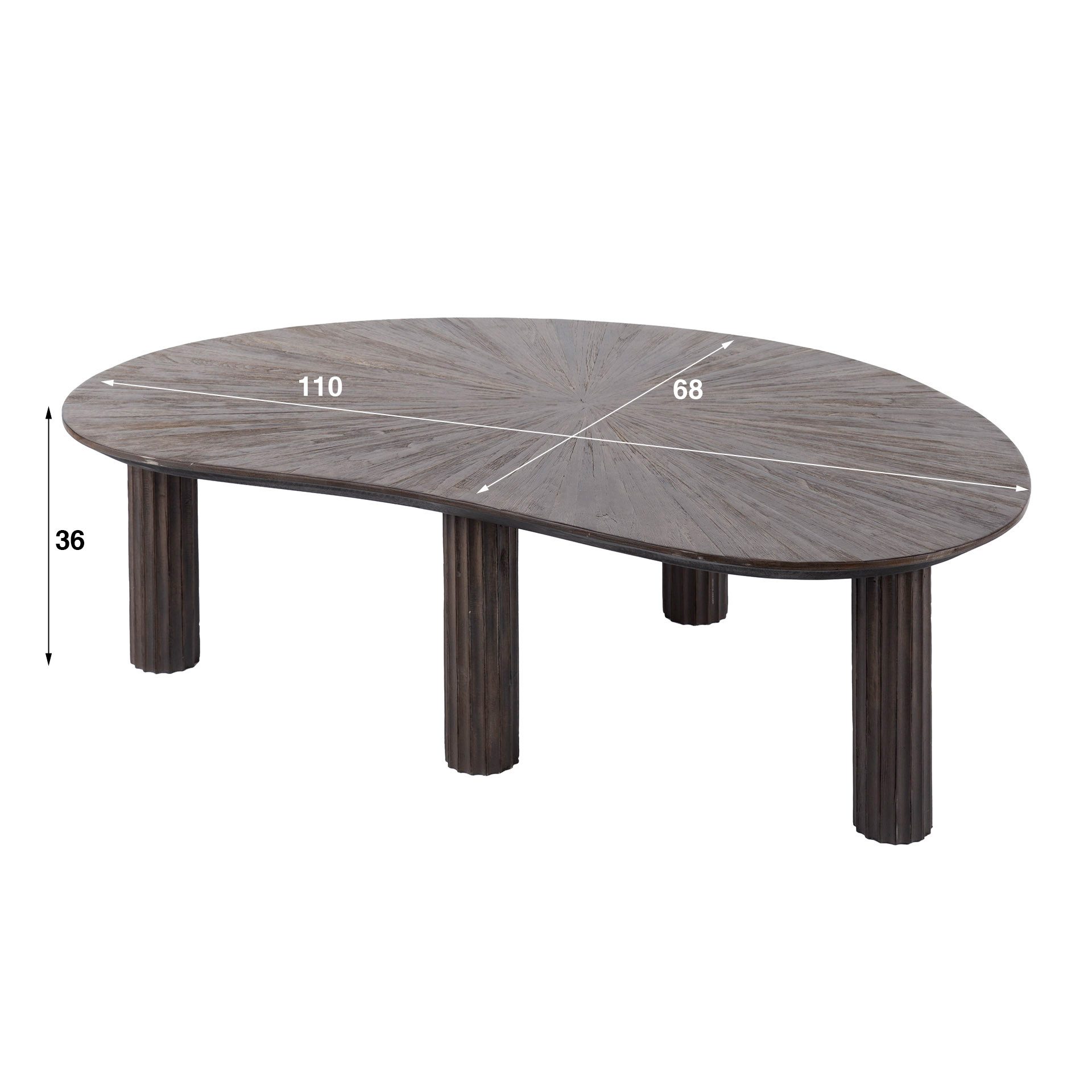 Sitheim® Couchtisch MAYA TEAK Couchtisch 110cm / Massiv Teak Espresso – Bild 5 von 5