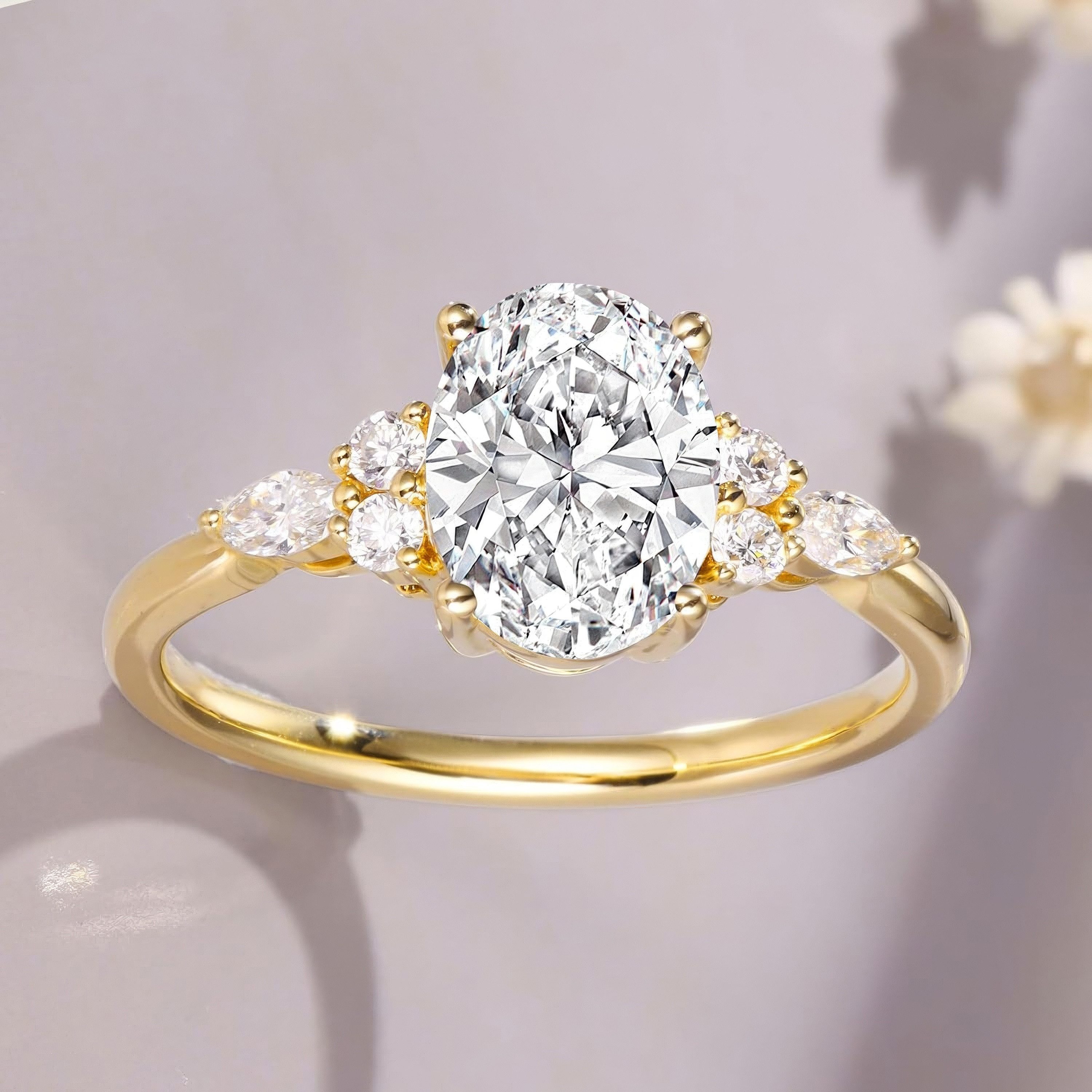 Jumpeak Diamantring Diamantring, 1,5ct-2ct 14K Gold-Diamantring, Ehering,engagement ring, 1.5CT d Vs1 2ex,valentinstag geschenk für sie,mutter tochter geschenk