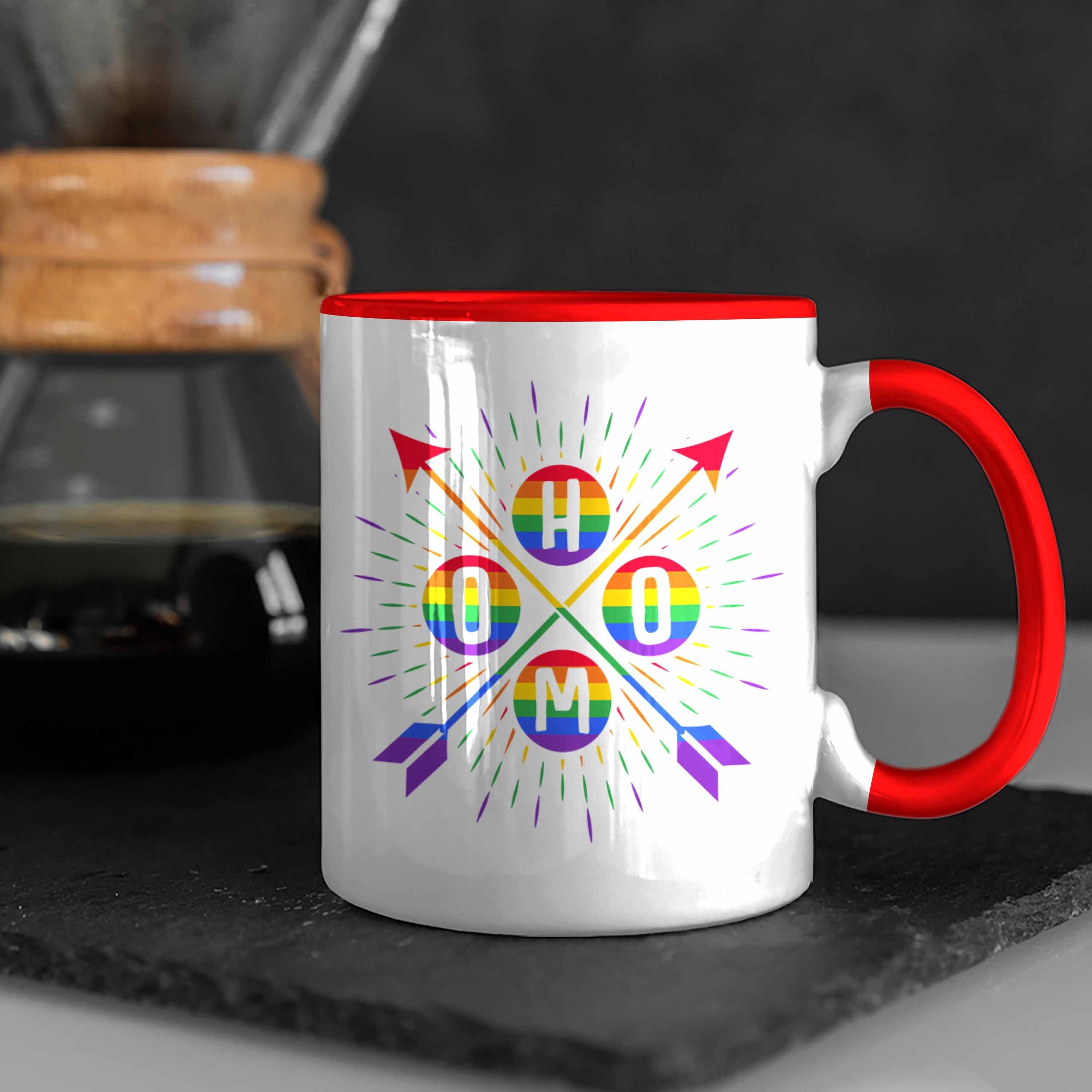 Regenbogen Regenbogen Tasse Herzschlag Lustige LGBT Geschenk für Transgender Tasse Lesben Rot Grafik Schwule Trendation Trendation - Homo